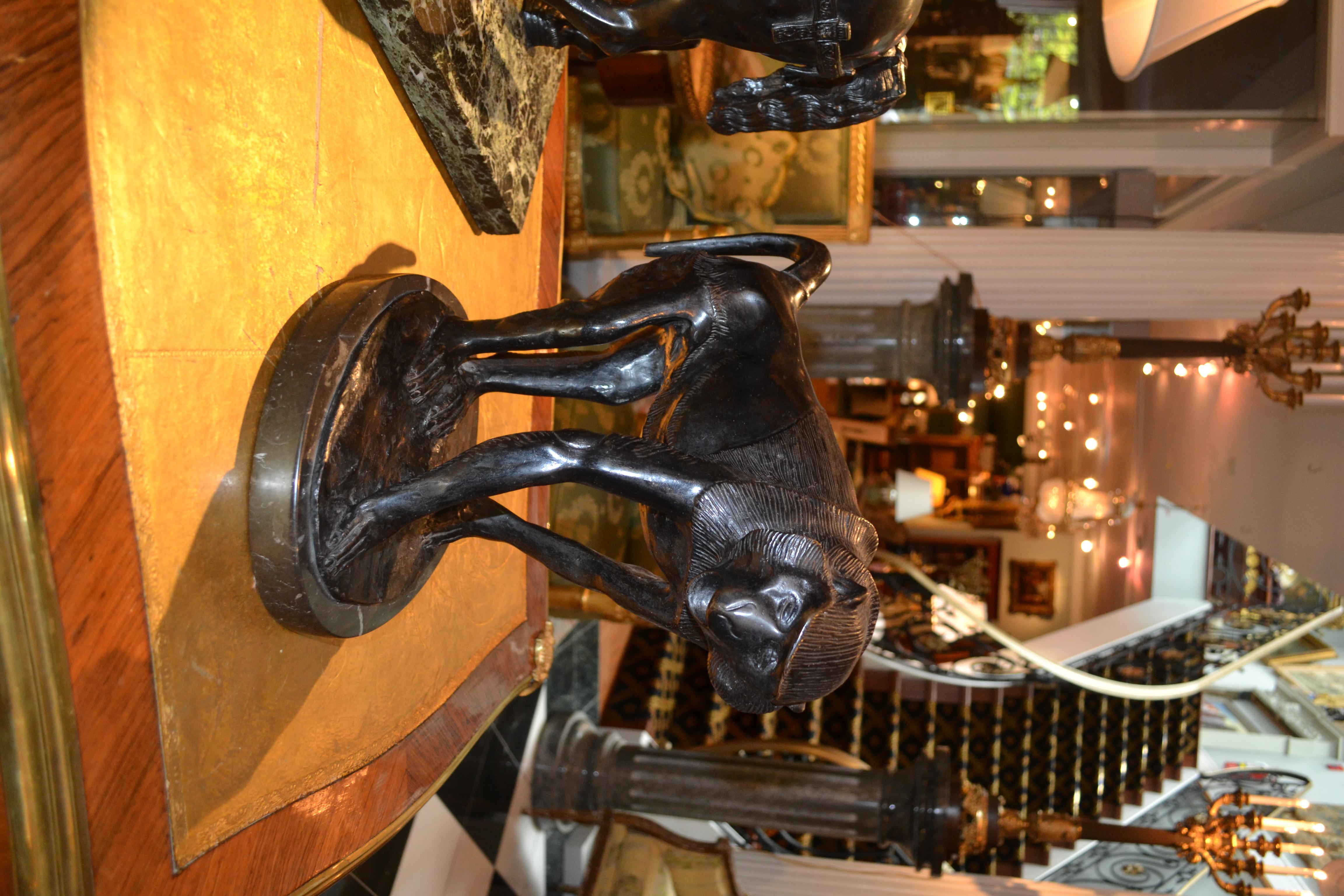 A Rare Bronze of  a Baboon by Sirio Tofanari For Sale 1