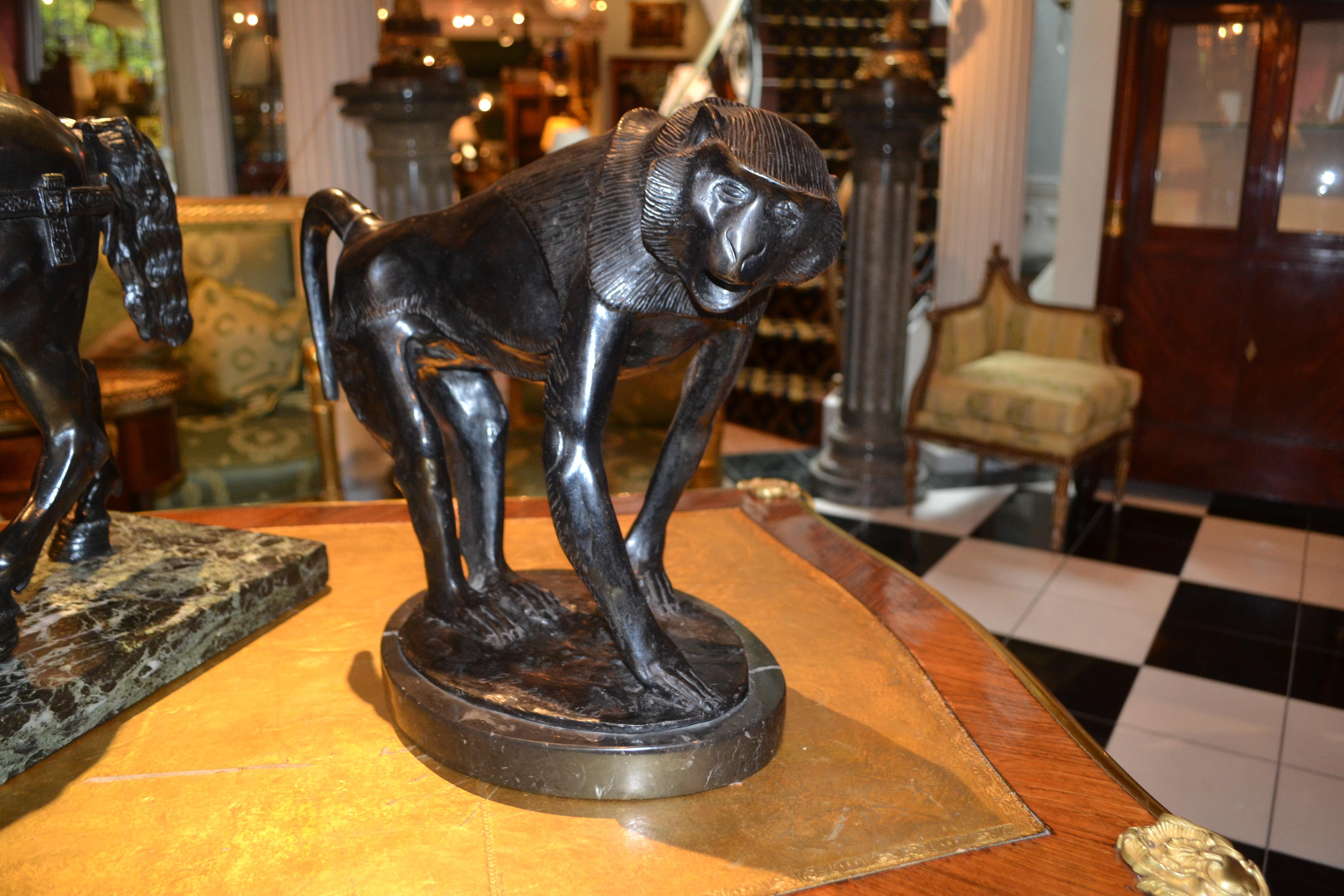 A Rare Bronze of  a Baboon by Sirio Tofanari For Sale 2