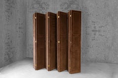 A Rare Brown Velvet Eight-Fold Screen