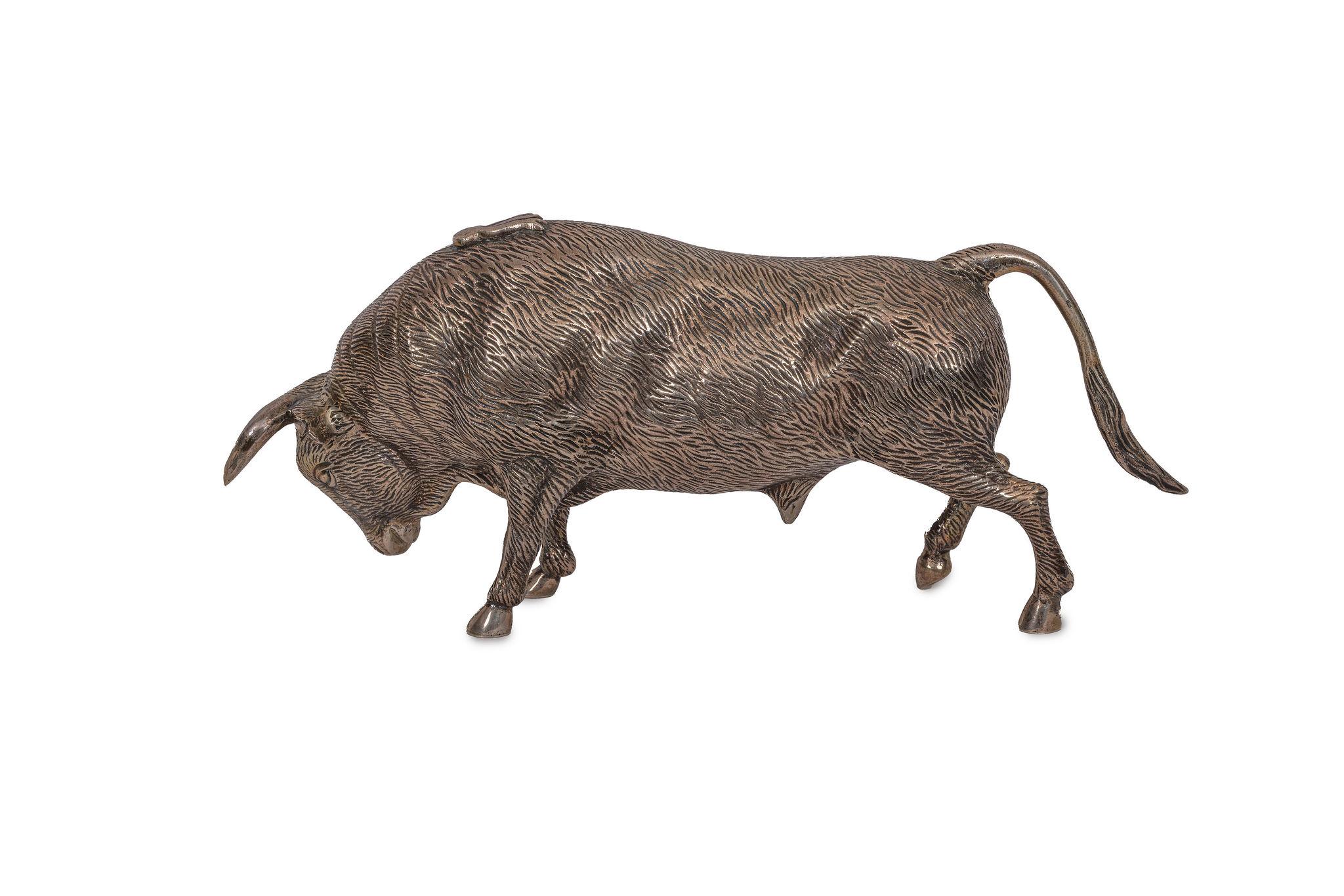 Italian A Rare Buccellati Italy Sterling Silver Model of a Bull For Sale