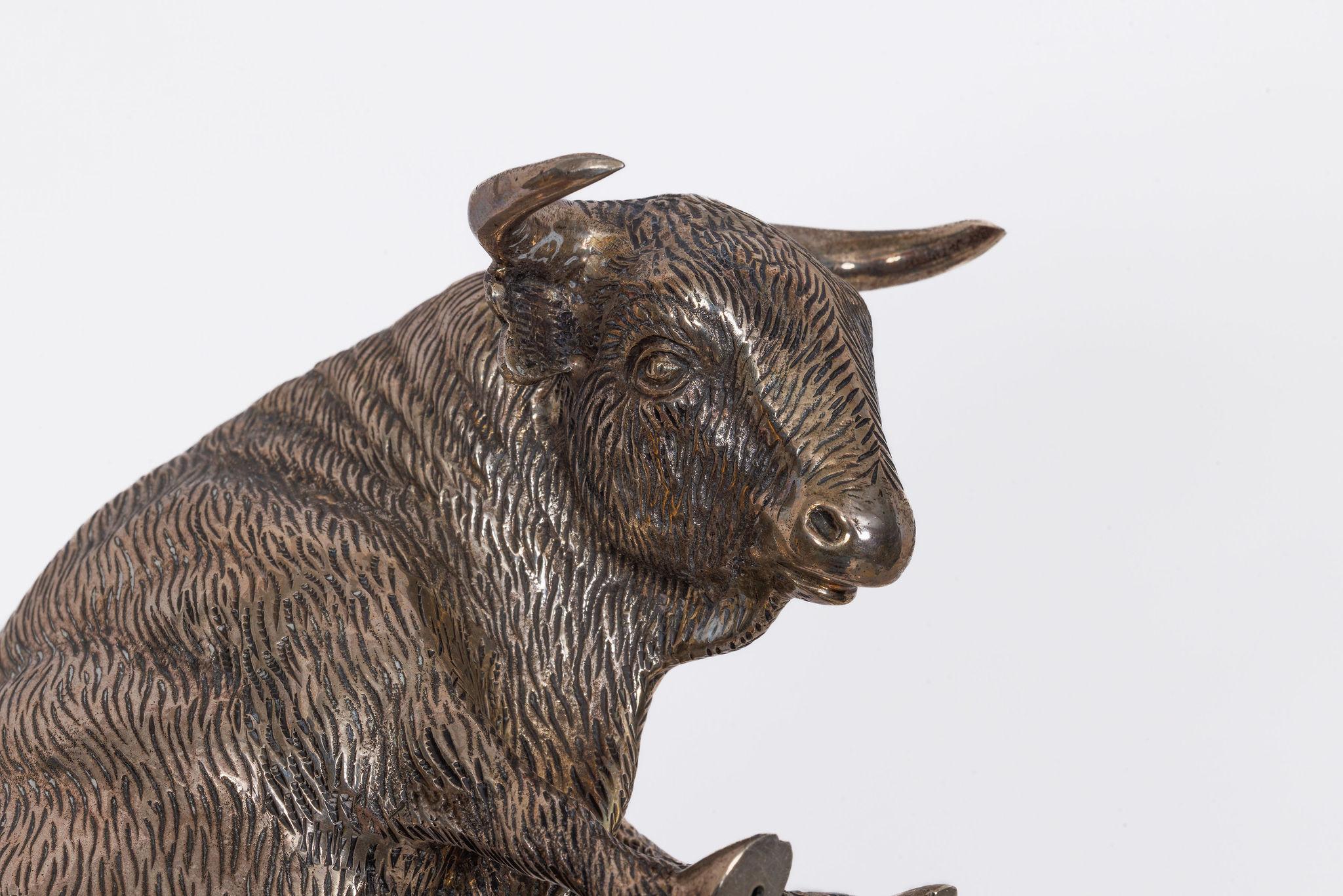 A Rare Buccellati Italy Sterling Silver Model of a Bull For Sale 1