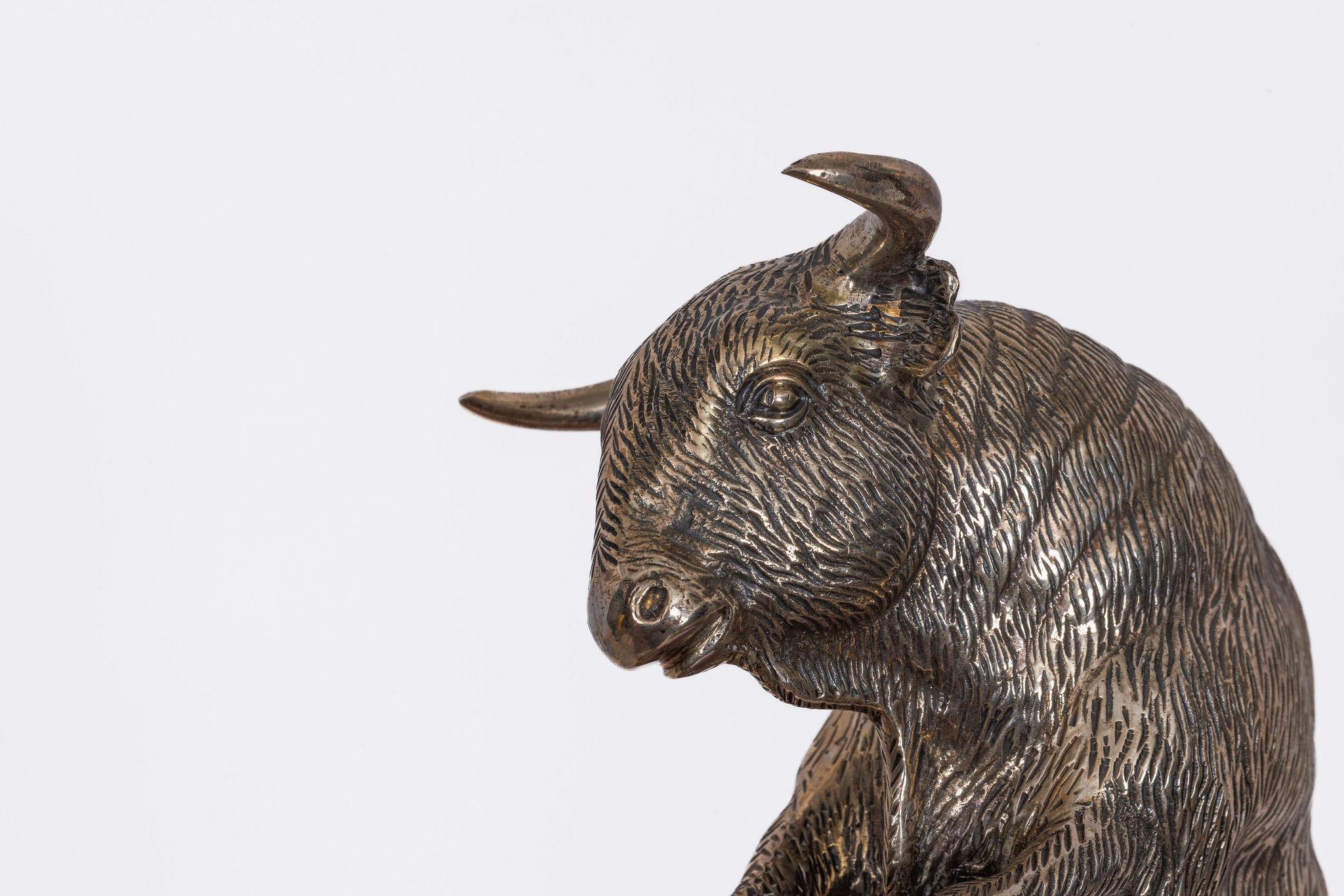 A Rare Buccellati Italy Sterling Silver Model of a Bull For Sale 2