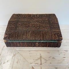 Raro pendiente de escritura angloindio de cornamenta y vizagapatam del siglo XIX