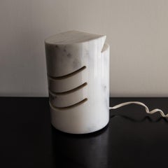 Rara lampada da tavolo in marmo di carrara di Angelo Mangiarotti, 1970 ca.