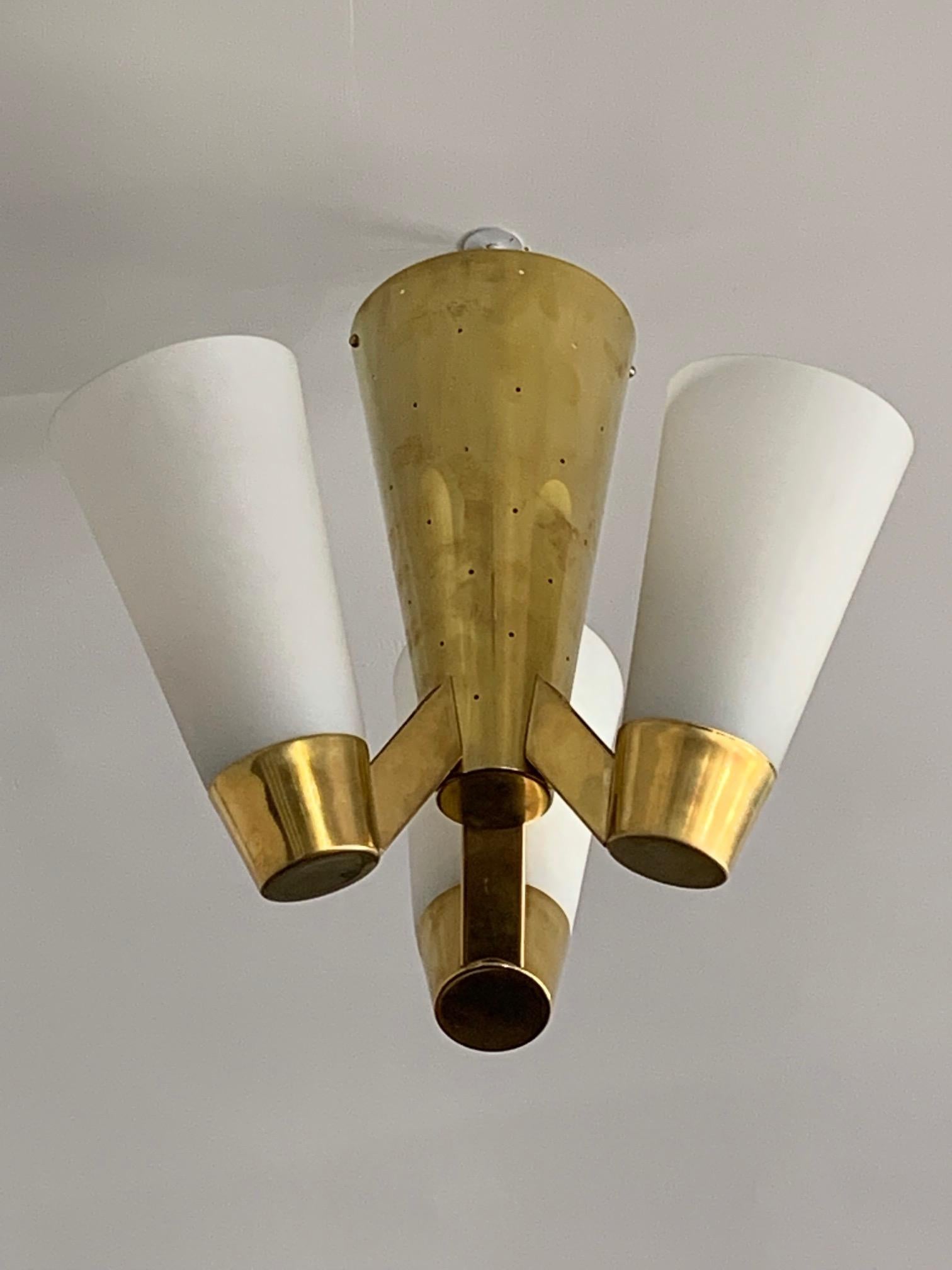 Mid-Century Modern Rare Ceiling Chandelier by Itsu, Finland