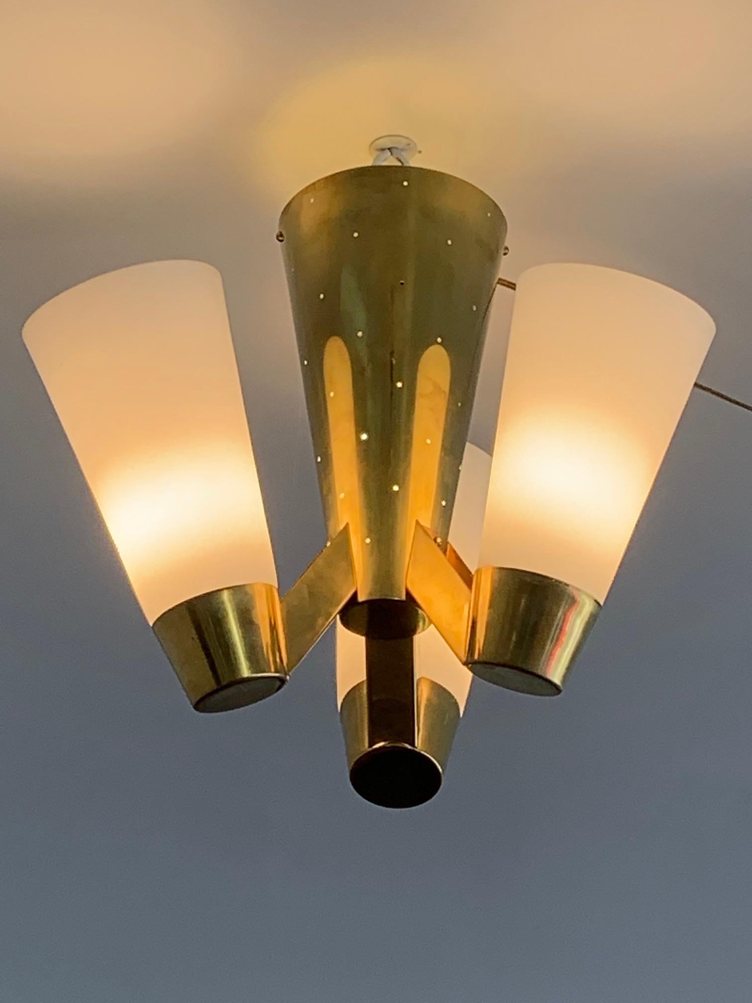 Rare Ceiling Chandelier by Itsu, Finland 1