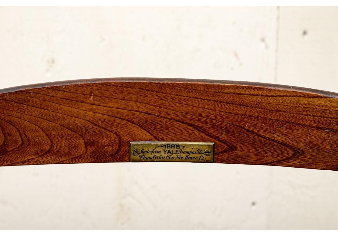 Chaise rare fabriquée à partir d'un arbre d'orme d'un campus de Yale, vers 1888 en vente 5