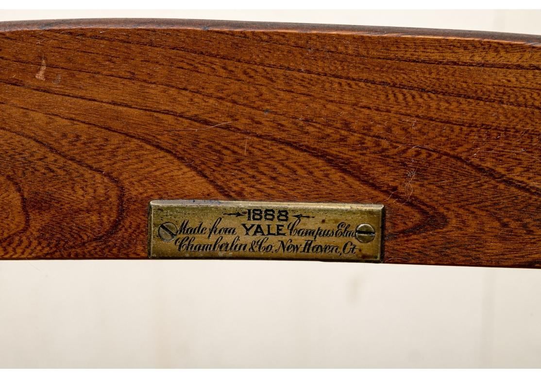 Chaise rare fabriquée à partir d'un arbre d'orme d'un campus de Yale, vers 1888 en vente 7