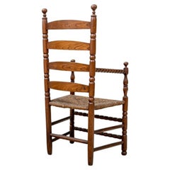 A Rare Turned Ladder Back Chair Made From A Yale Campus Elm Tree, Ca. 1888