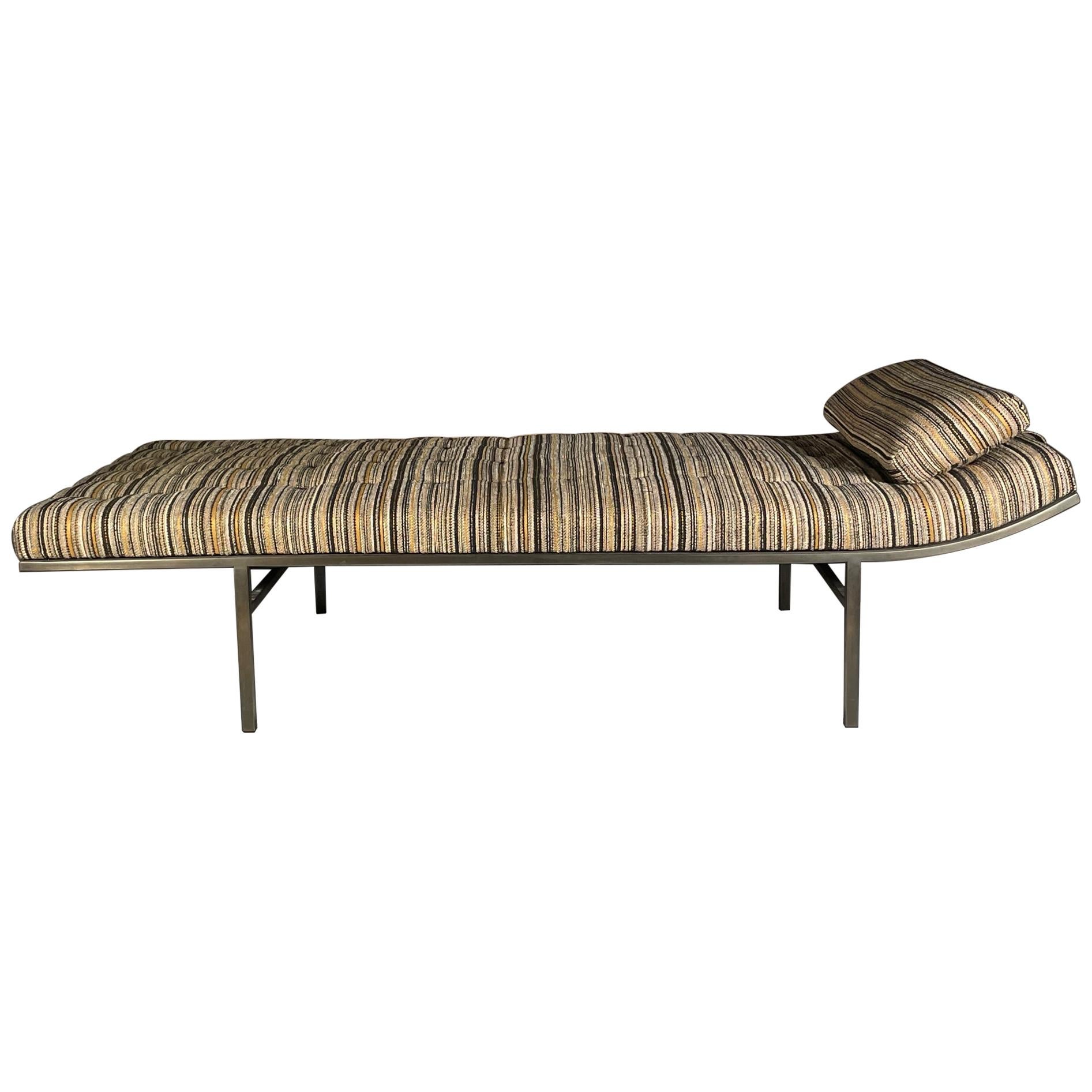 Rare Chaise by Jules Heumann for Metropolitan with Bronze Frame For Sale