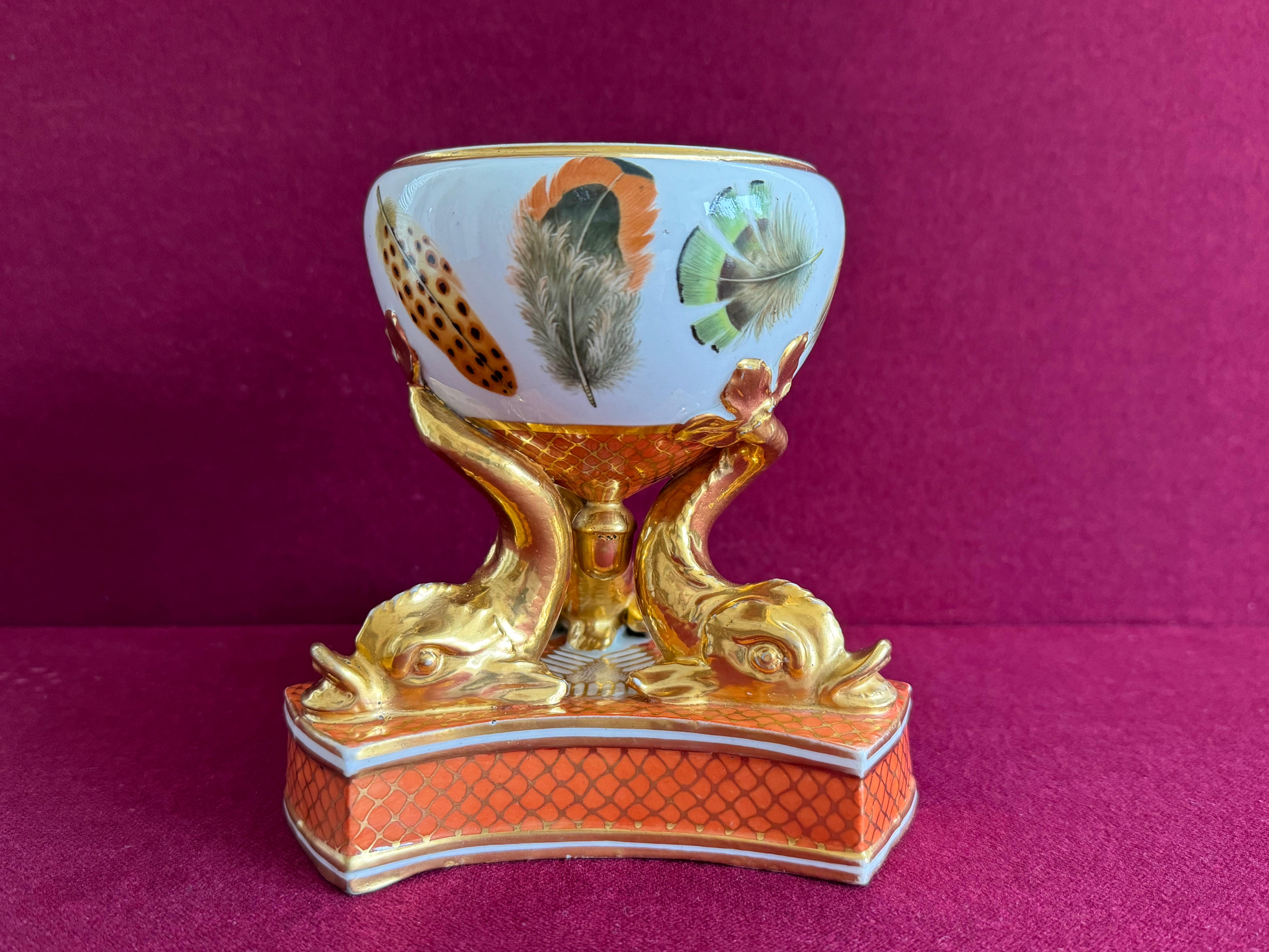 Raro quemador de pastillas de porcelana Chamberlain Worcester c.1807 - 1811 Pintado a mano en venta