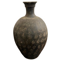 Raro vaso cinese a collo stretto smaltato nero, XX secolo