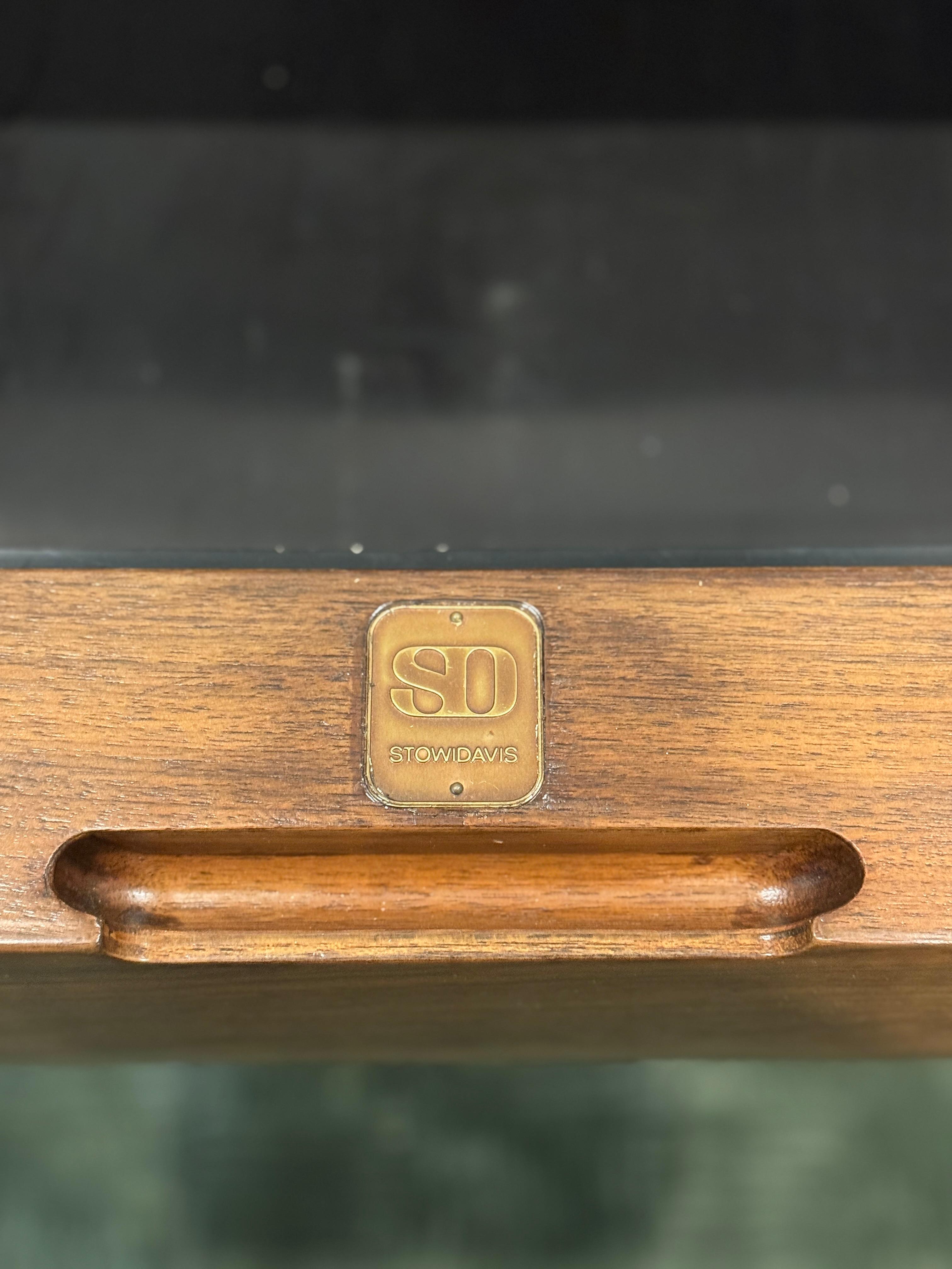 A rare chrome and walnut executive credenza by M.F. Harty for Stow Davis For Sale 2