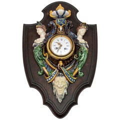 Rare Clock with "Rustic Figulines" by Thomas Victor Sergent