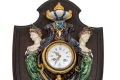Rare Clock with "Rustic Figulines" by Thomas Victor Sergent