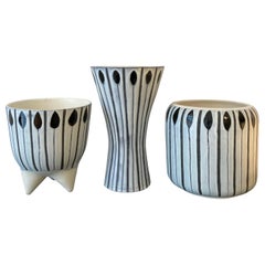 Rare Collection of 3 Roger Capron Vases, Vallauris, 1960's