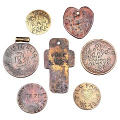 Antique A Rare Collection of Seven Slave ‘Prisoner’ Tokens