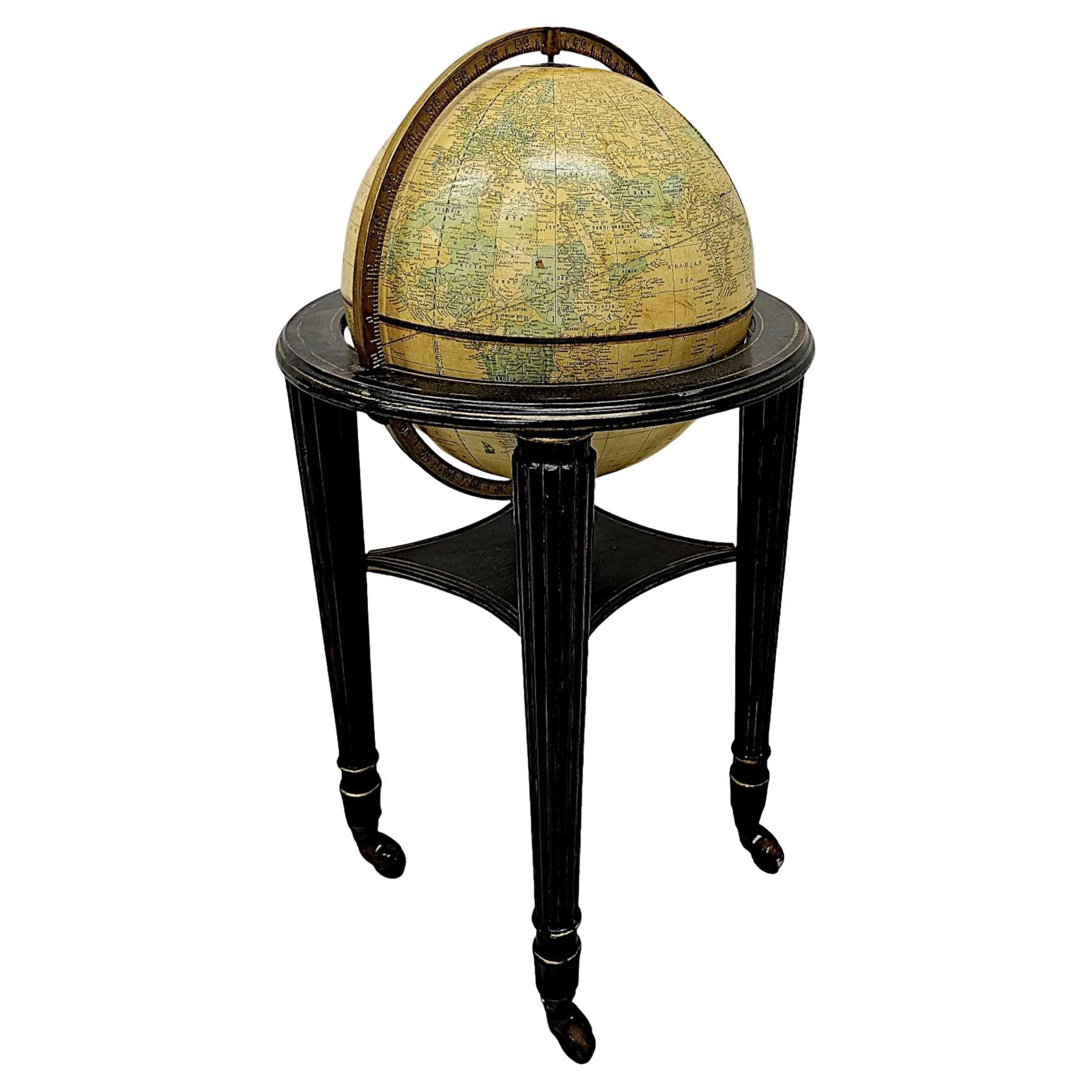 A Rare  'Crams' Imperial Globe on Earlier 19th Century Ebonised and Gilded Stand For Sale