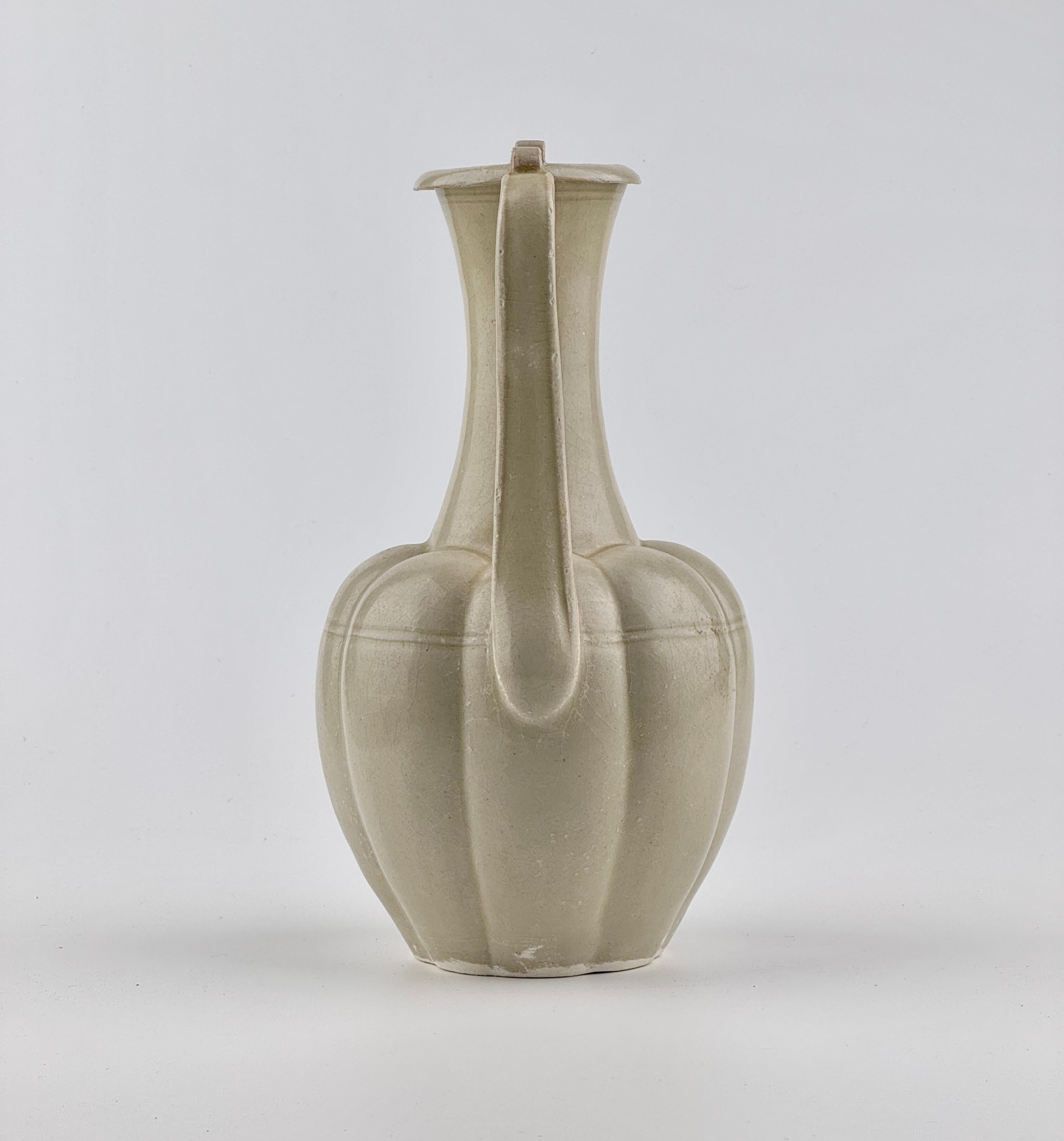 Ceramic A Rare Cream-Glazed Ding yao Ewer and Cover, Northern Song Dynasty (960–1127) For Sale