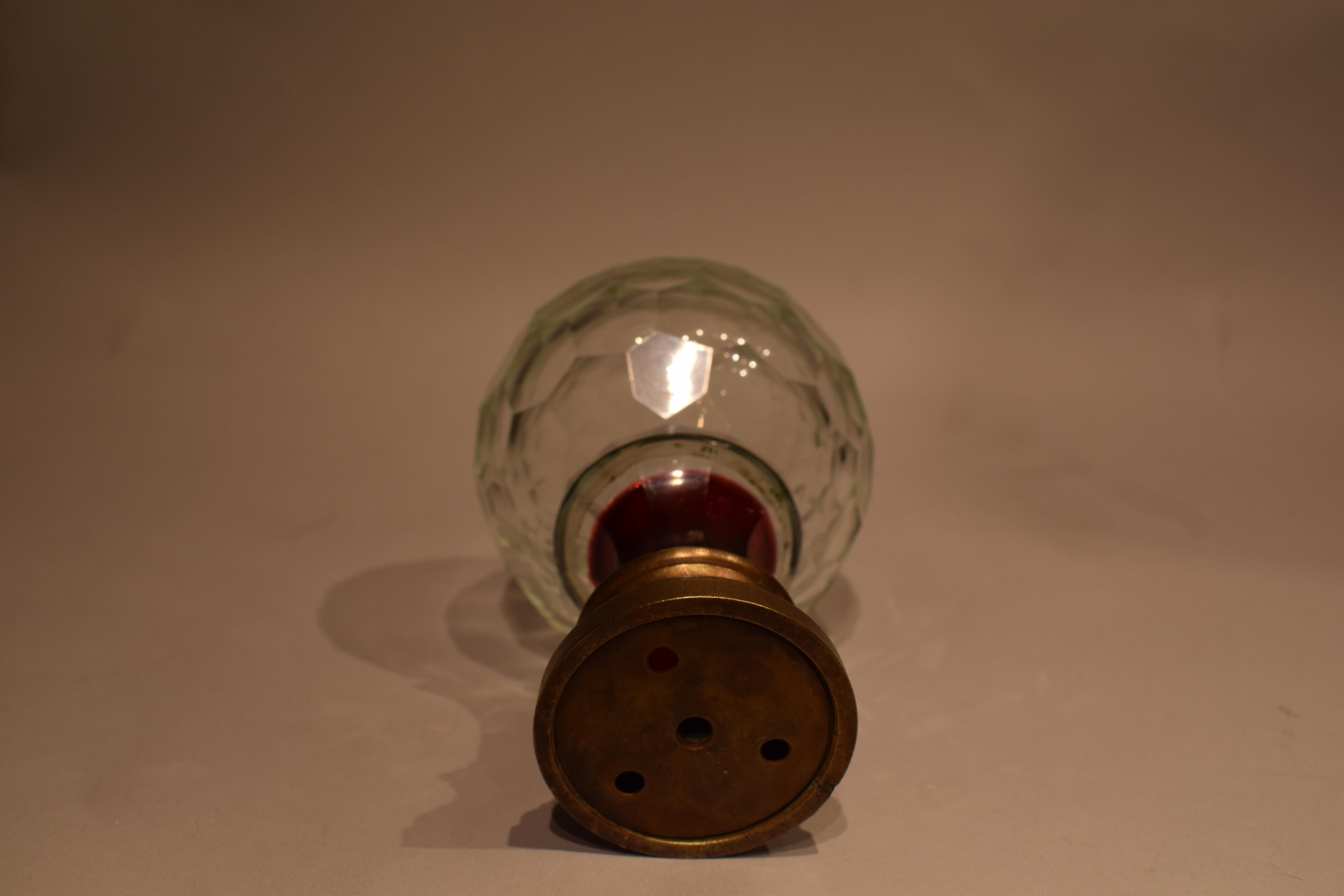 French Rare Cut Crystal & Bronze Newel Post