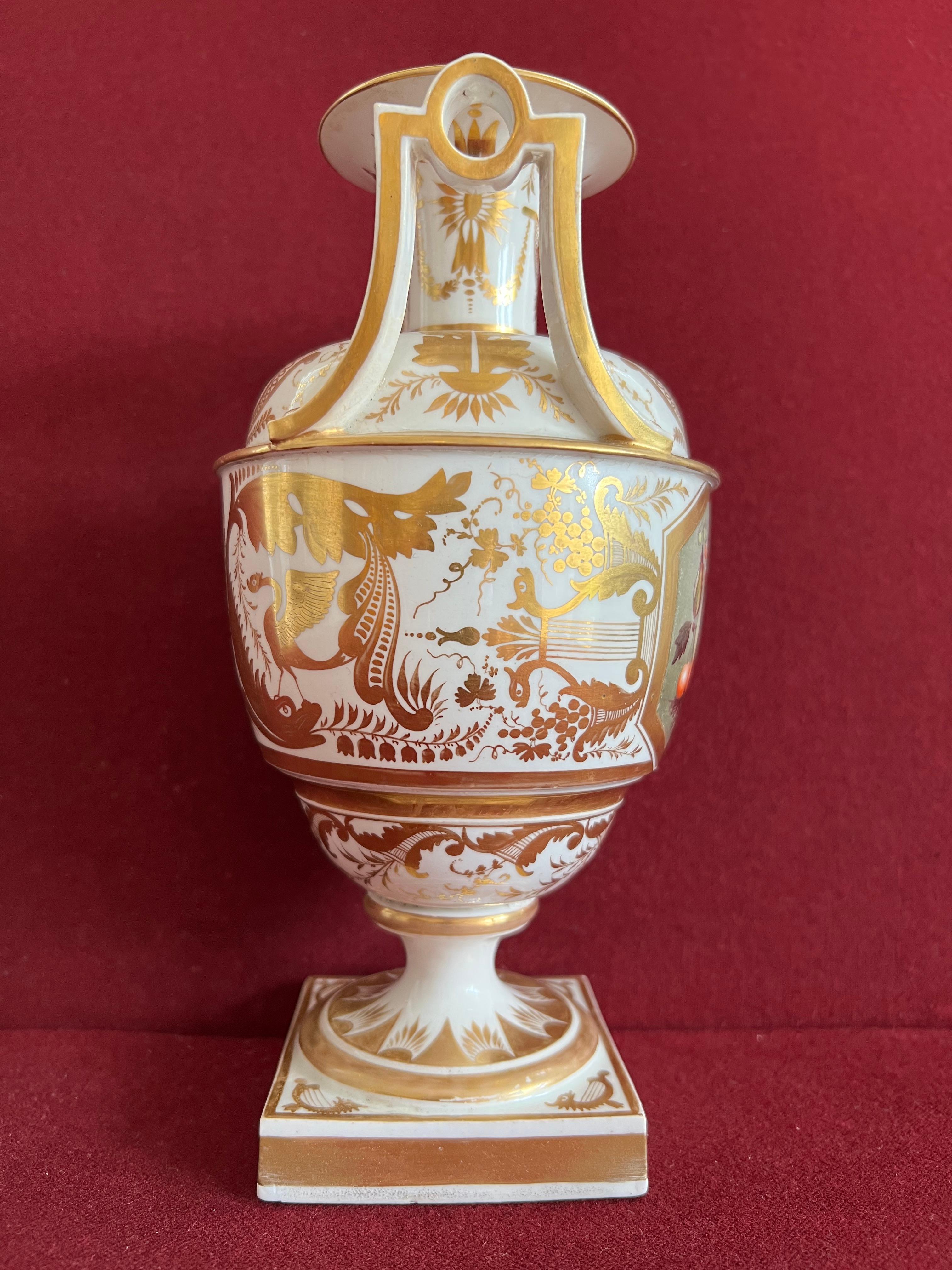 19th Century Rare Derby Porcelain Vase C.1815 Decorated by Thomas Steele For Sale