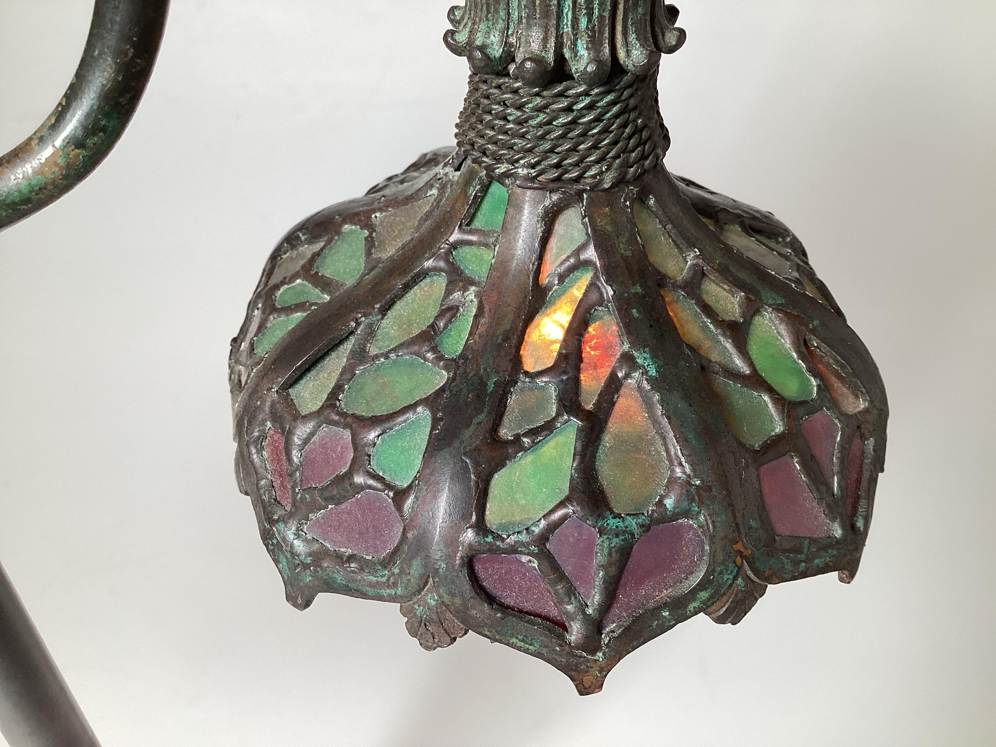 Rare lampe d'étude double en bronze, attribuée à BIgelow et Kennard Excellent état - En vente à Lambertville, NJ