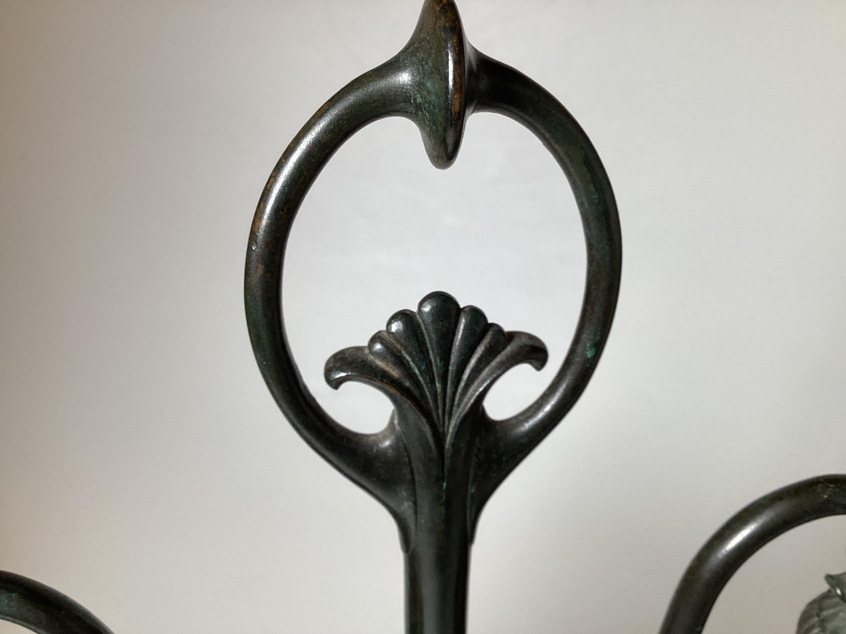 Bronze Rare lampe d'étude double en bronze, attribuée à BIgelow et Kennard en vente