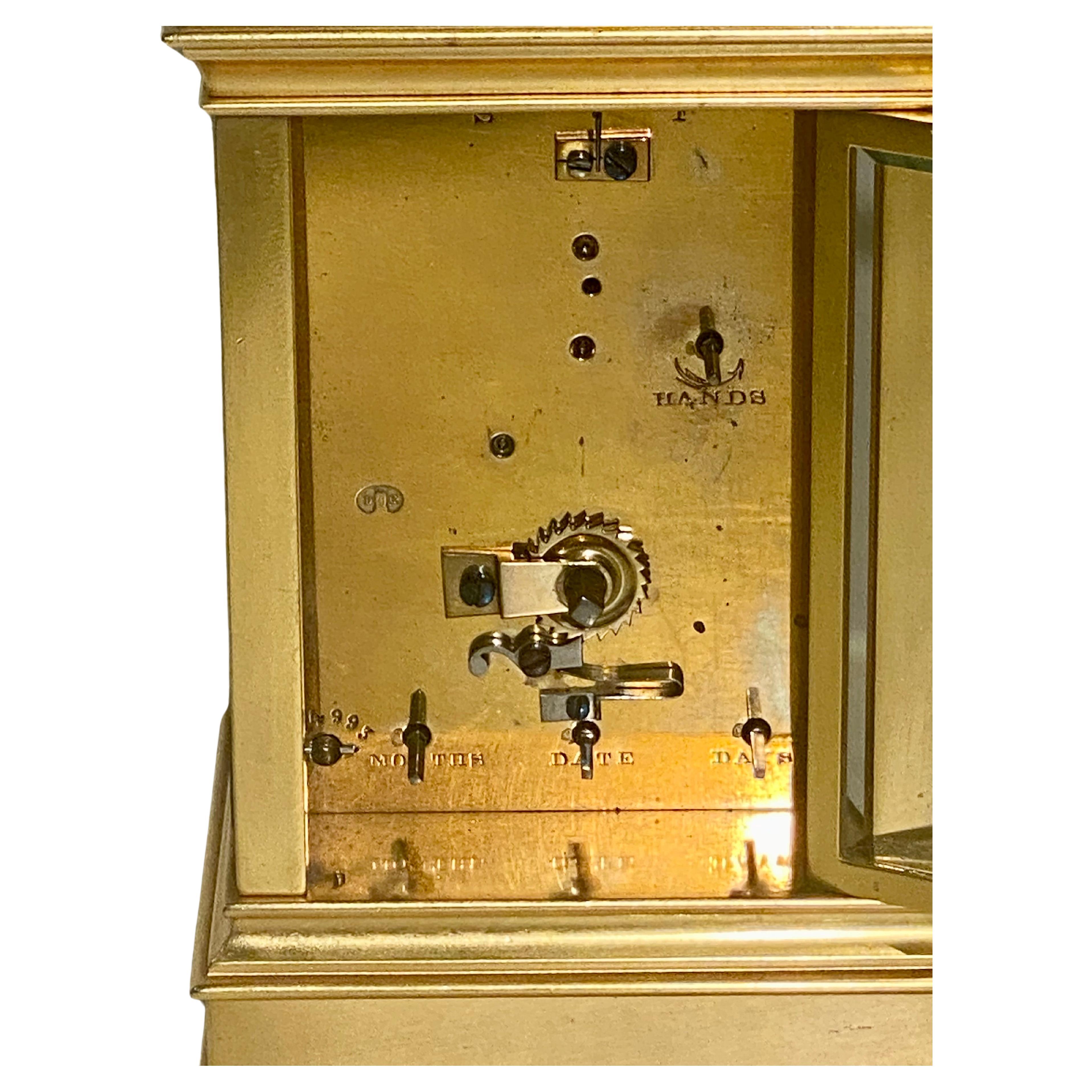 A Rare Drocourt No. 14993: Carriage Clock and Calendar  For Sale 1