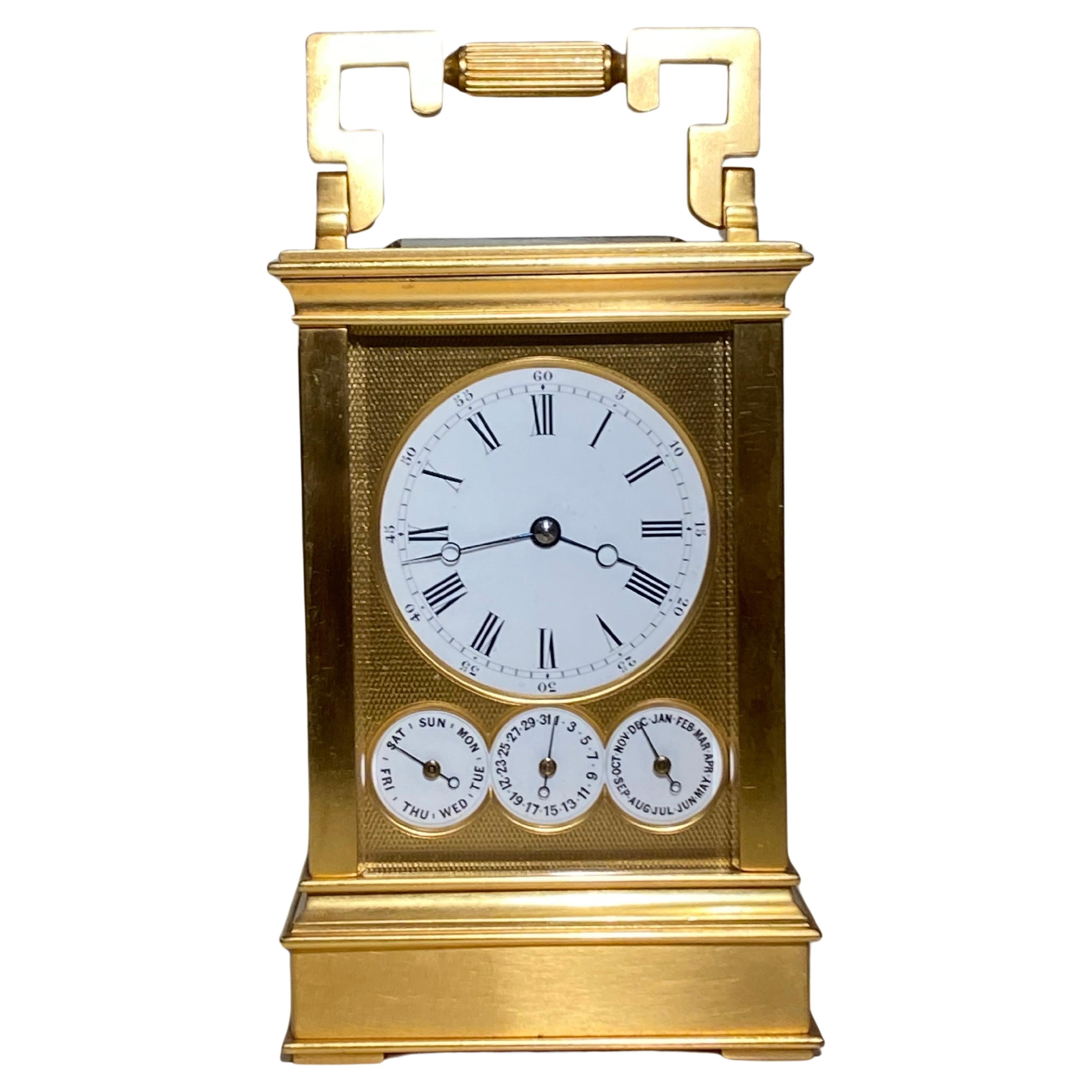 A Rare Drocourt No. 14993: Carriage Clock and Calendar  For Sale