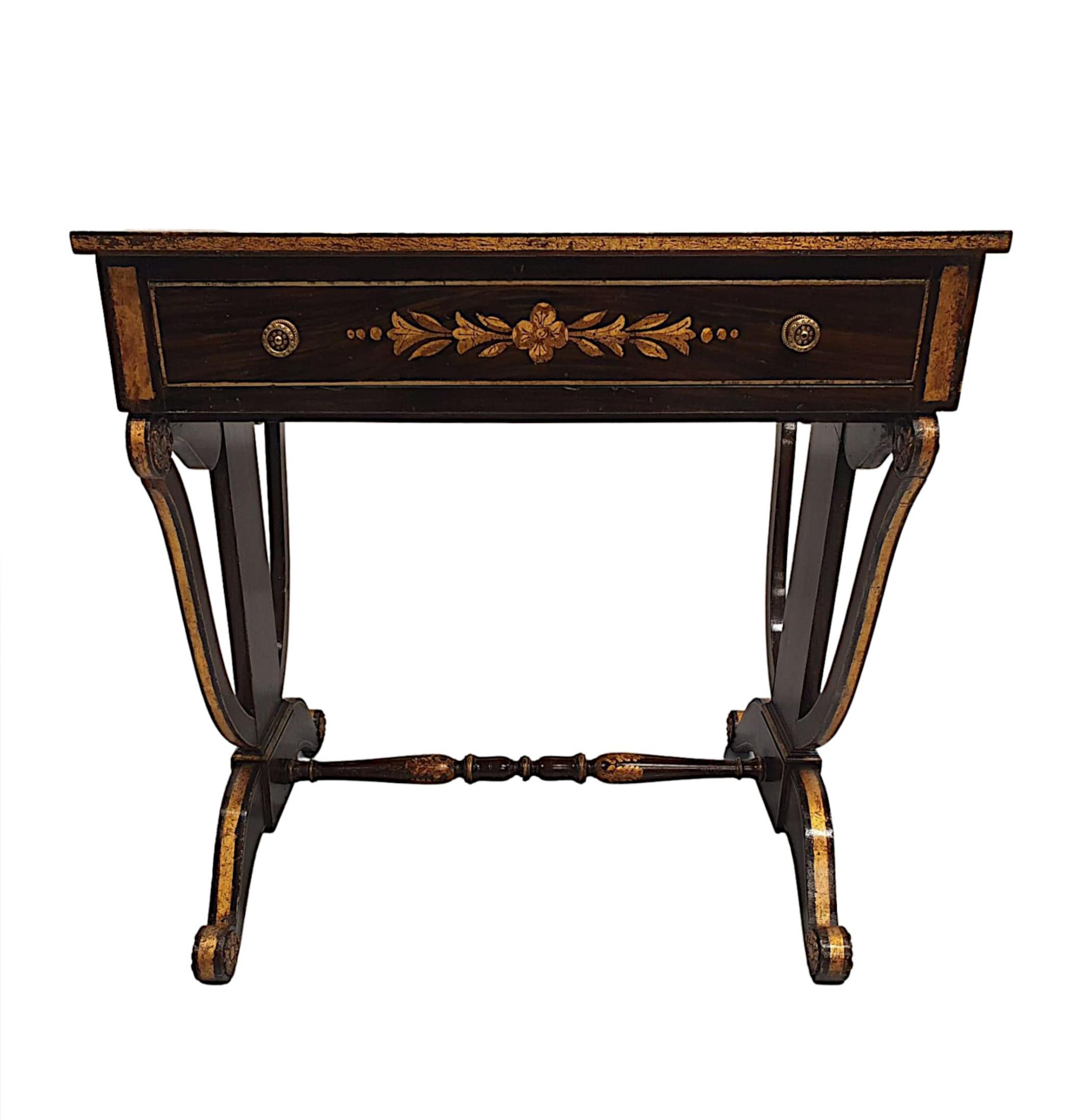 Rare Early 19th Century American Baltimore Federal Parcel Gilt Writing Desk In Good Condition For Sale In Dublin, IE