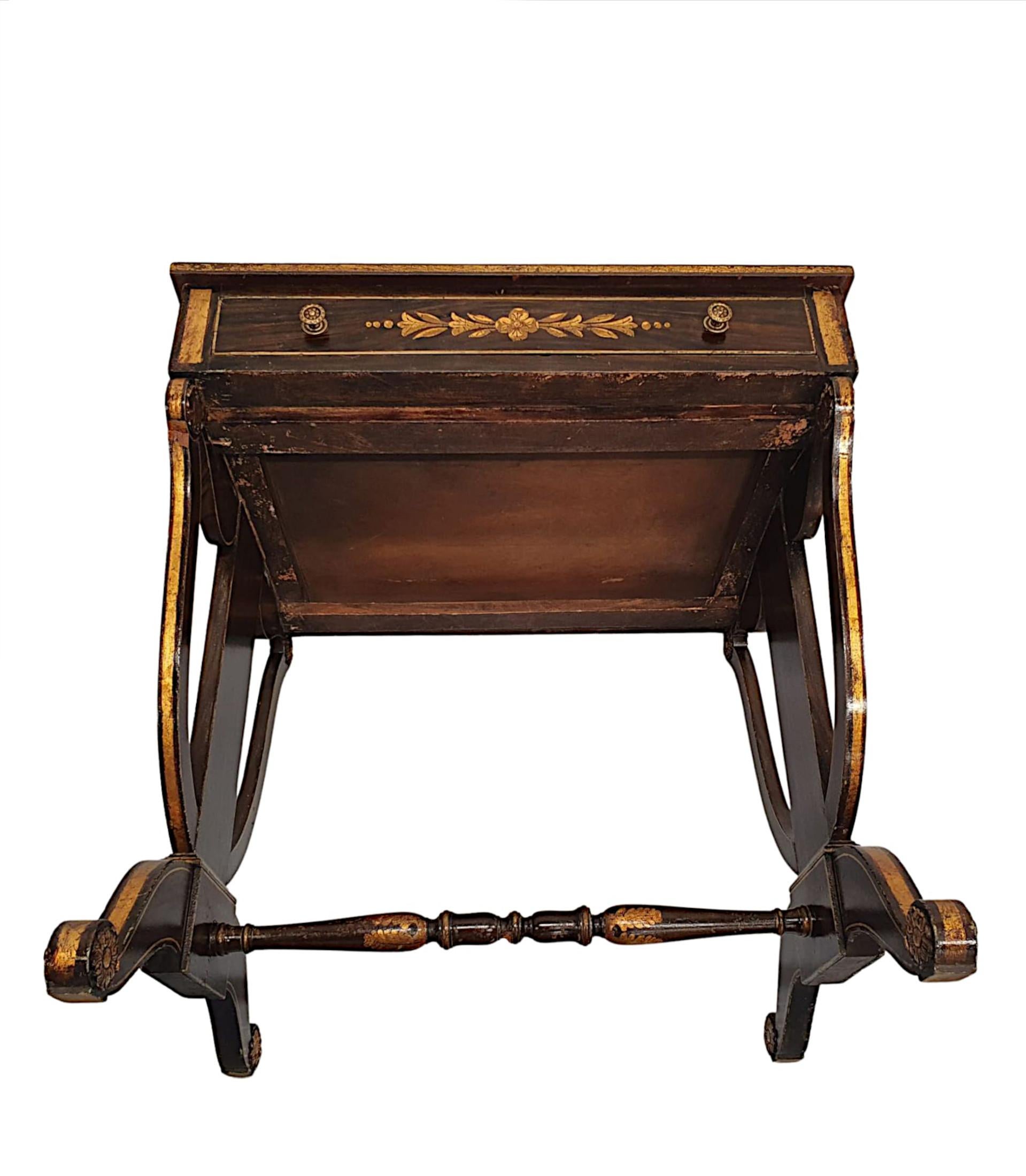 Rare Early 19th Century American Baltimore Federal Parcel Gilt Writing Desk For Sale 5