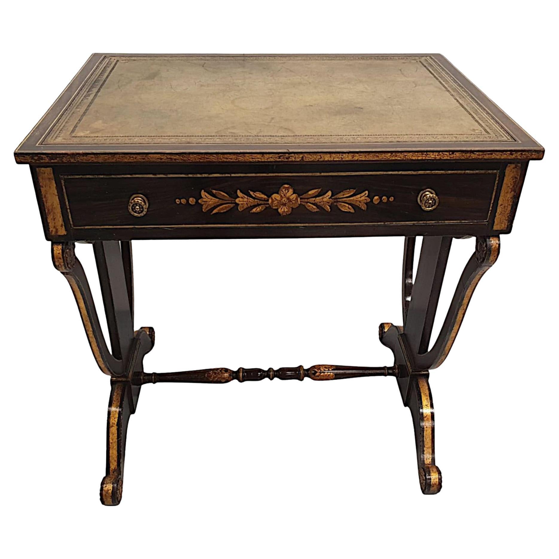 Rare Early 19th Century American Baltimore Federal Parcel Gilt Writing Desk For Sale