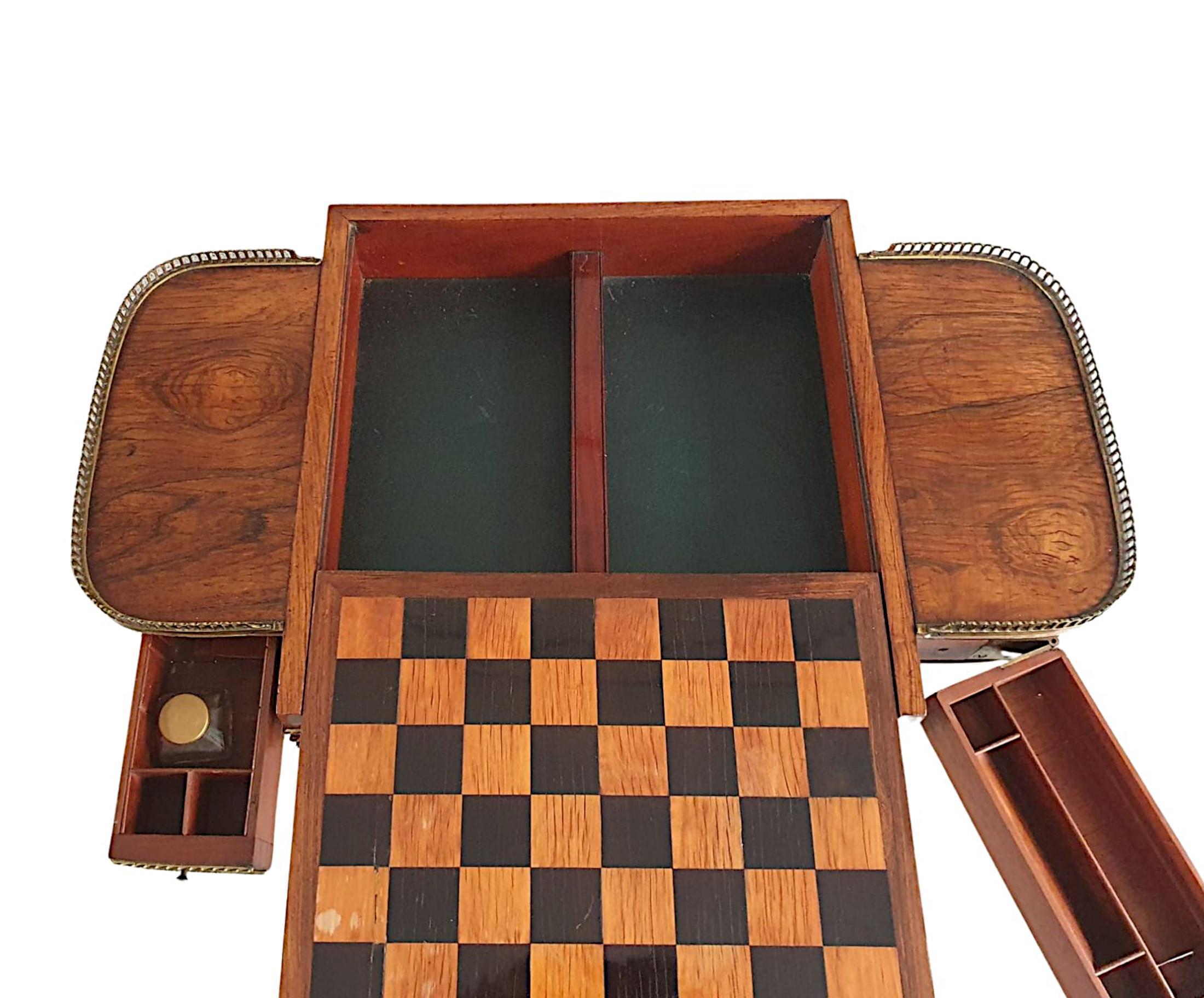 Rare Early 19th Century Regency Combination Games or Work Table In Good Condition For Sale In Dublin, IE