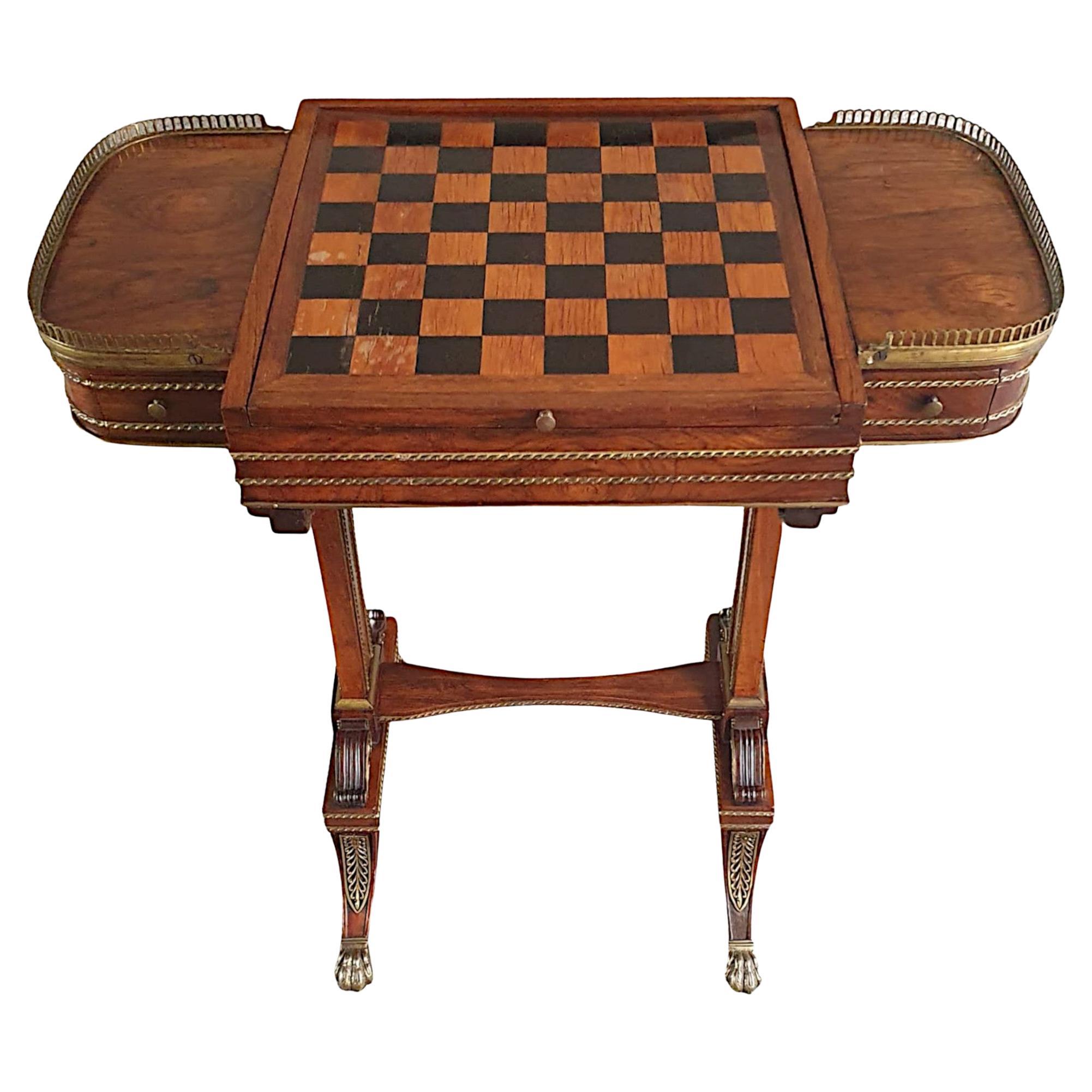 Rare table de jeu ou de travail Regency combinée du début du XIXe siècle