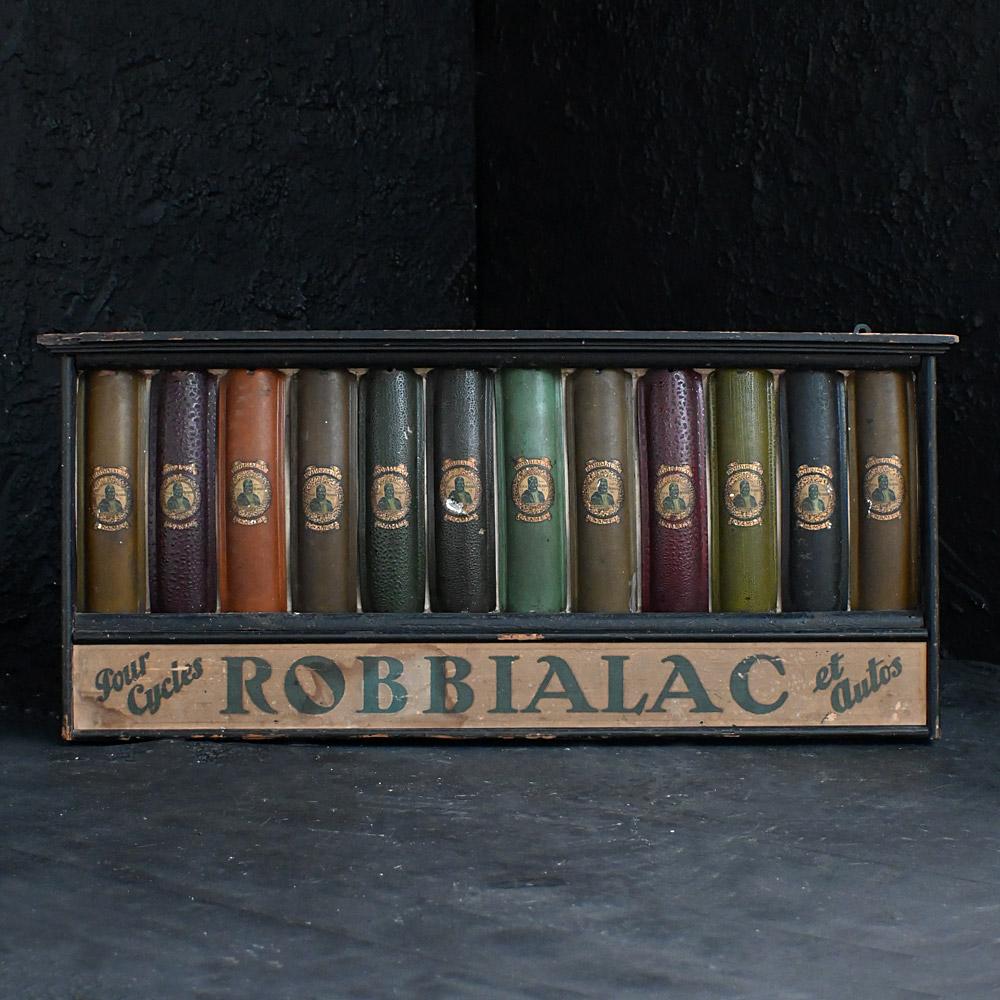 A rare early 20th century paint advertising display unit 
Dimensions in inches: H 14” x W 31” x D 4” 
Age: 1920 - 1940 
Origin: Paris (France)
Condition: Aged
Overview
Every now and again we uncover truly on off artifacts, this is one of those items