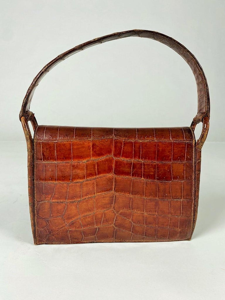 Hermès Sac Vintage En Crocodile Veritable Crocodile Handbag Hermès