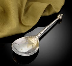 Rare Early Norwegian Silver and Parcel Gilt Spoon, circa 1590