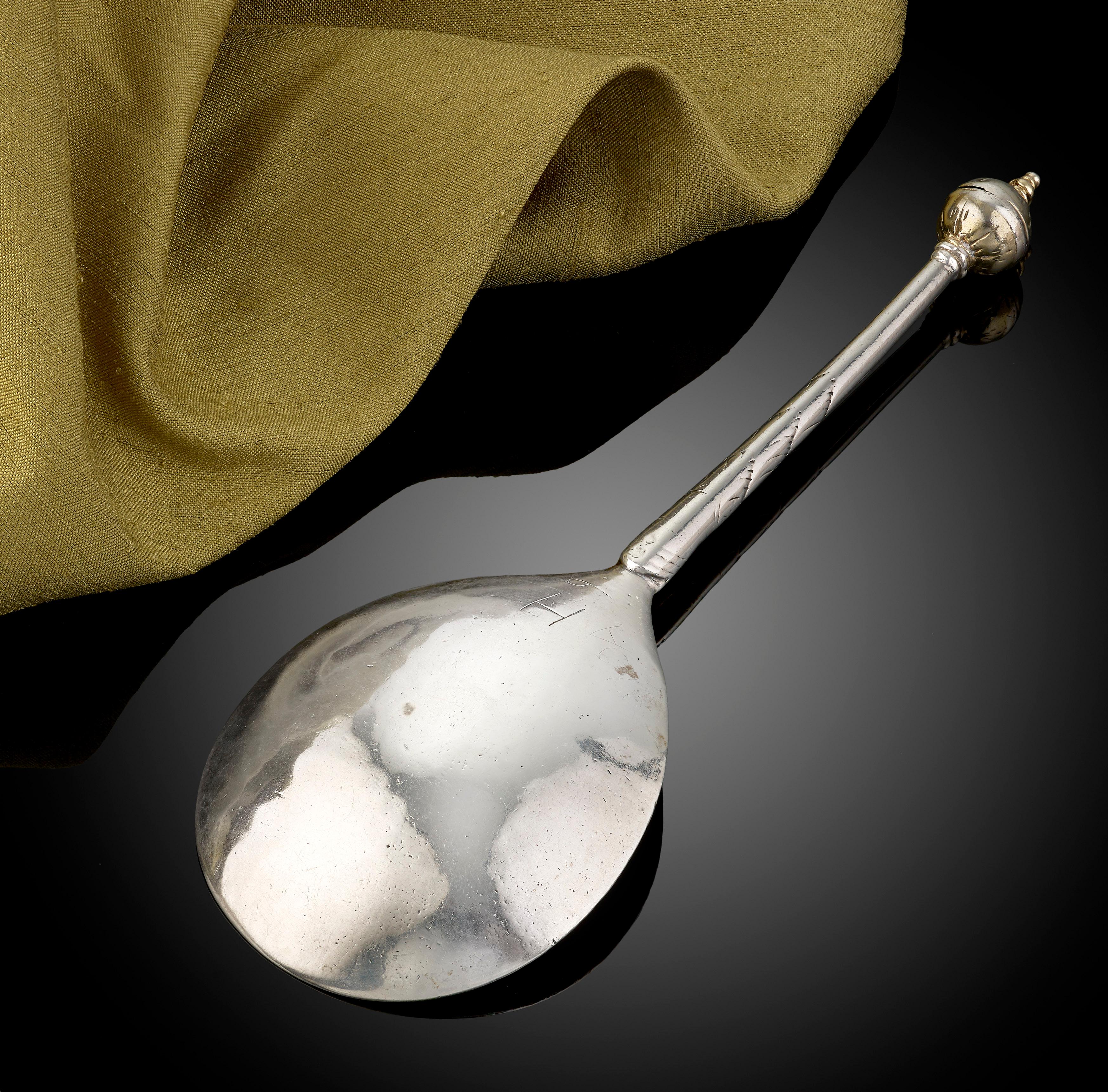18th Century and Earlier Rare Early Norwegian Silver and Parcel Gilt Spoon, circa 1590 For Sale