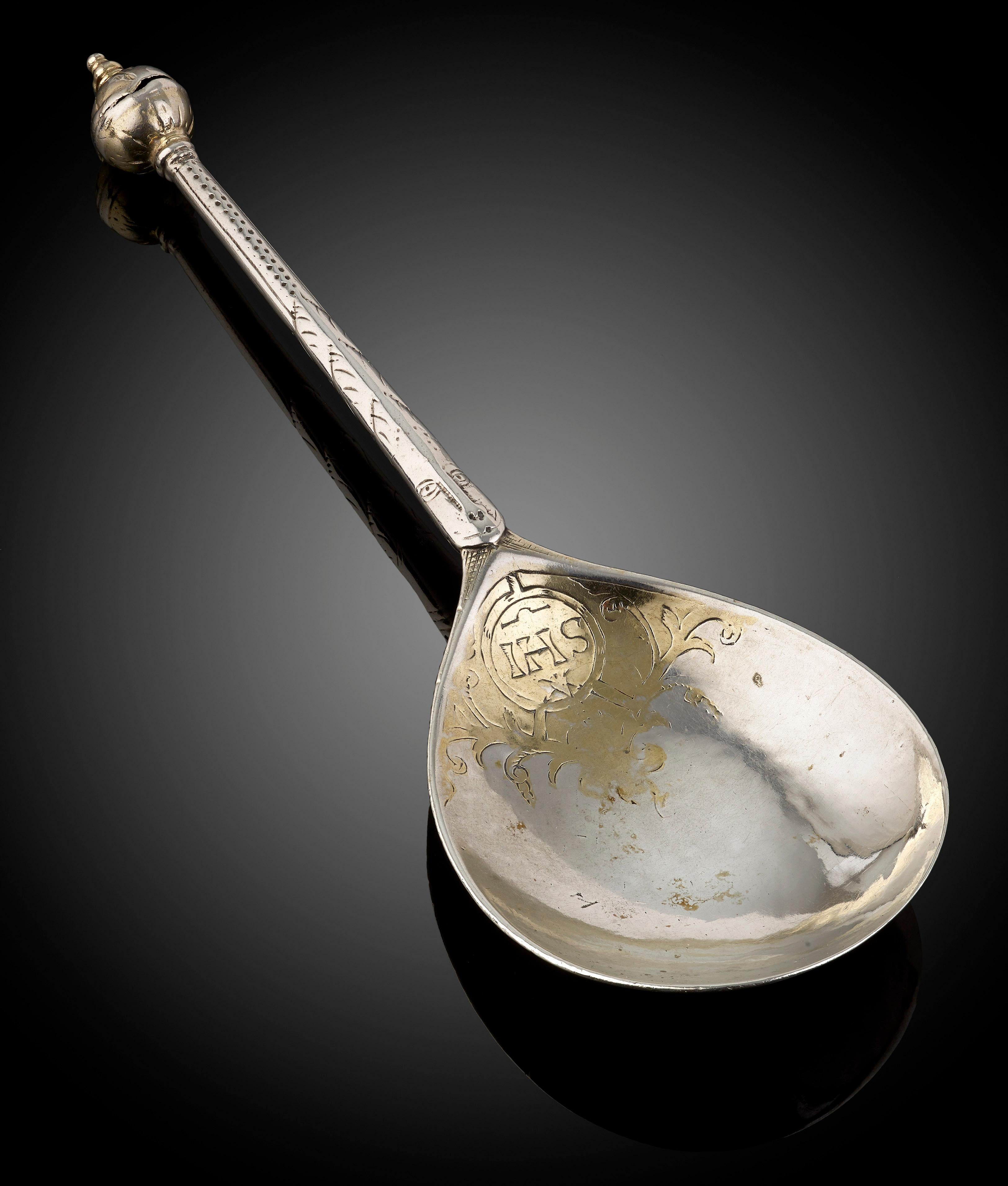 Rare Early Norwegian Silver and Parcel Gilt Spoon, circa 1590 For Sale 1