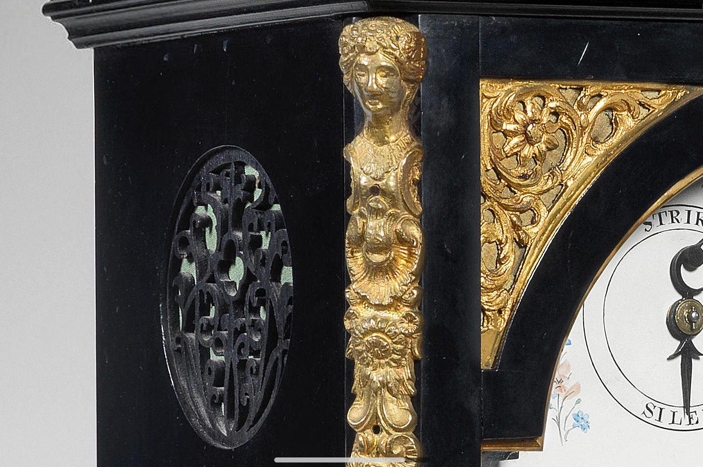 Ebonized A Rare Ebonised Table Clock 18th Century For Sale