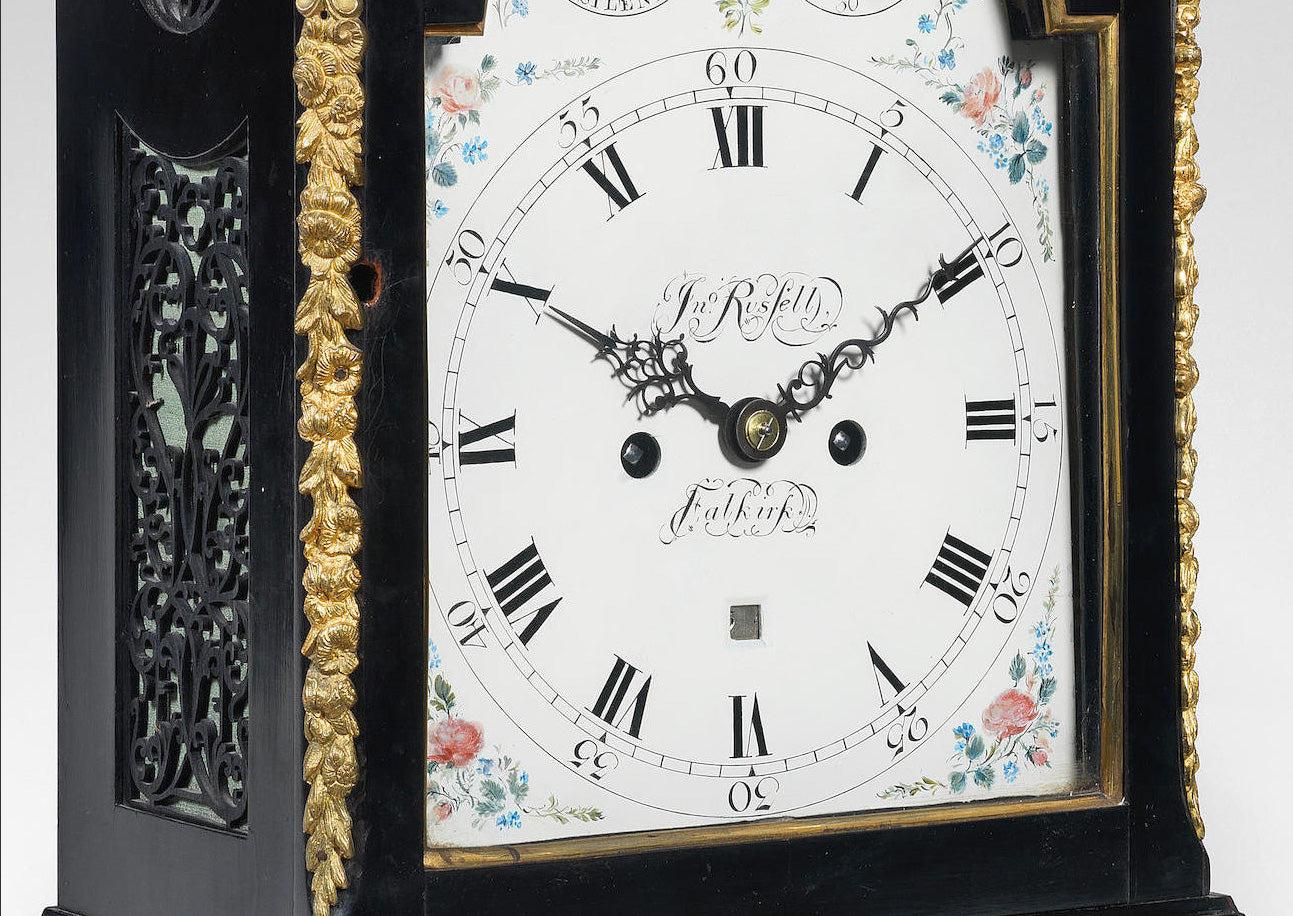 A Rare Ebonised Table Clock 18th Century In Good Condition For Sale In Brooklyn, NY