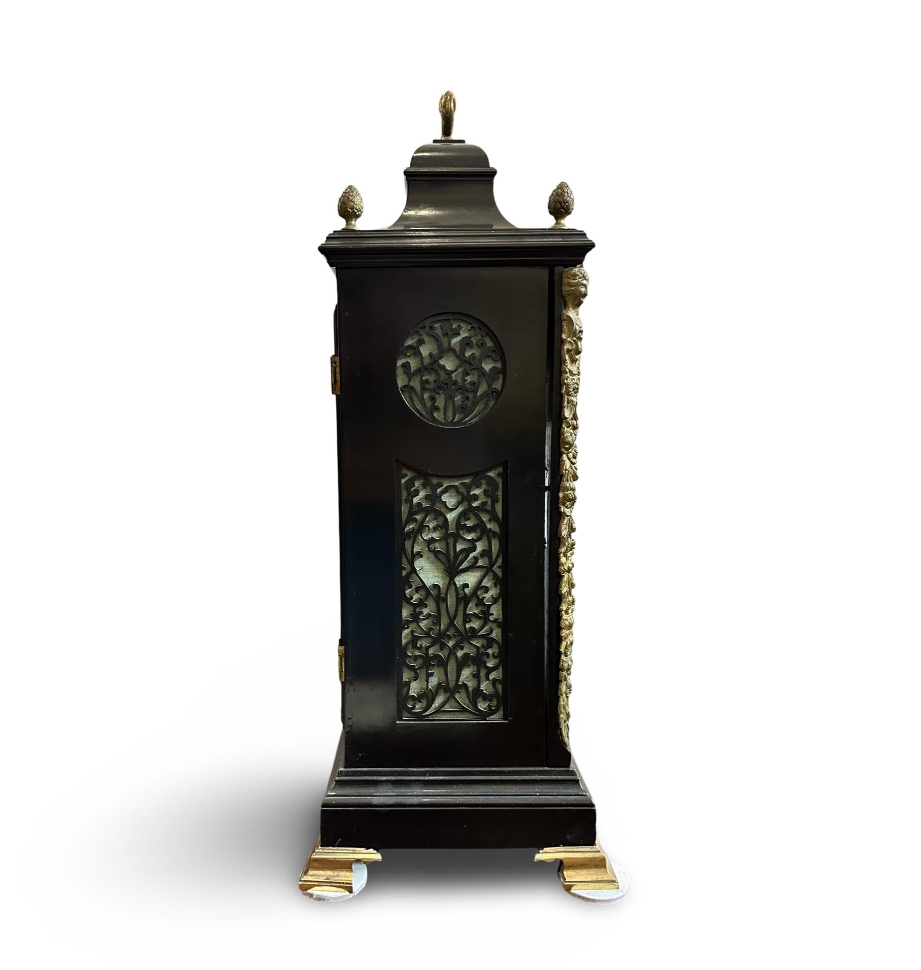 A Rare Ebonised Table Clock 18th Century For Sale 1