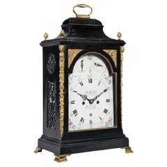 Antique A Rare Ebonised Table Clock 18th Century