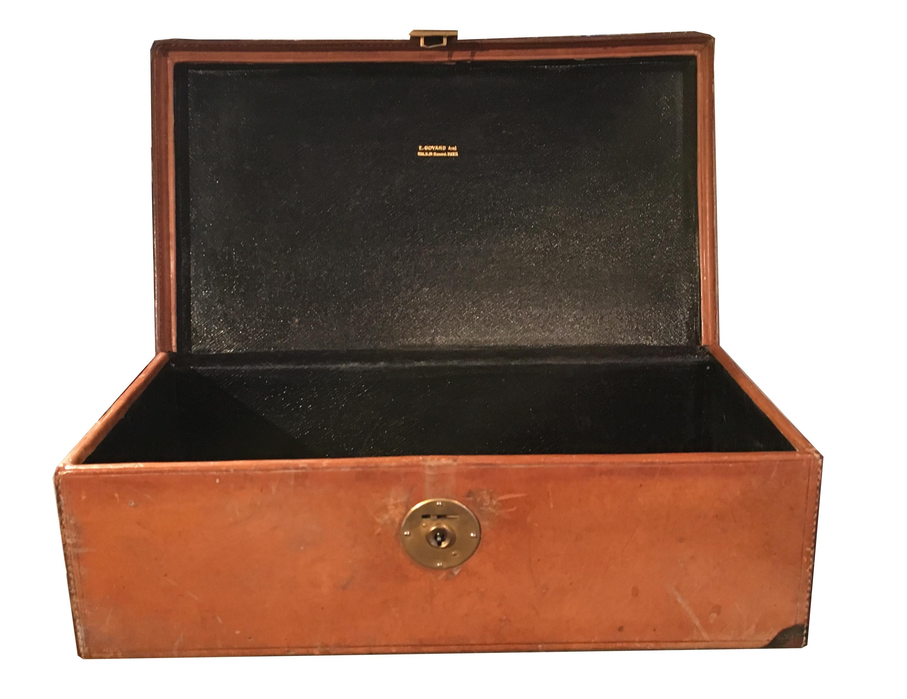 Leather Rare Edwardian Goyard Pistol Case For Sale