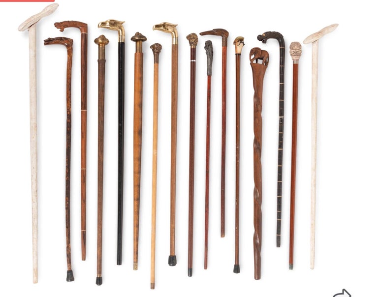 Rare English Brass Cane Stand 19th Century, Shown with the Colletion of