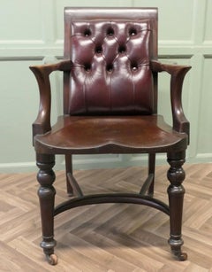 A Rare English Georgian Button Back Desk Chair