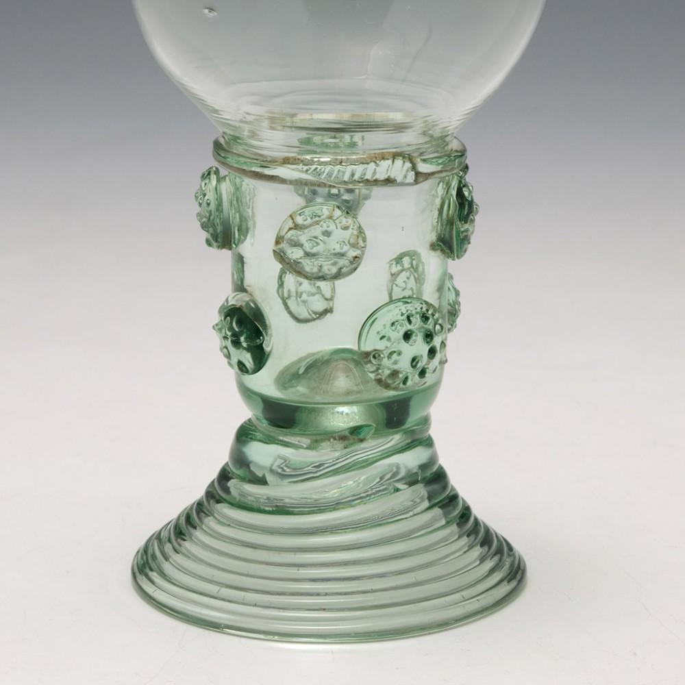 18th Century and Earlier A Rare English Lead Glass Roemer with High Spun Foot, c1800