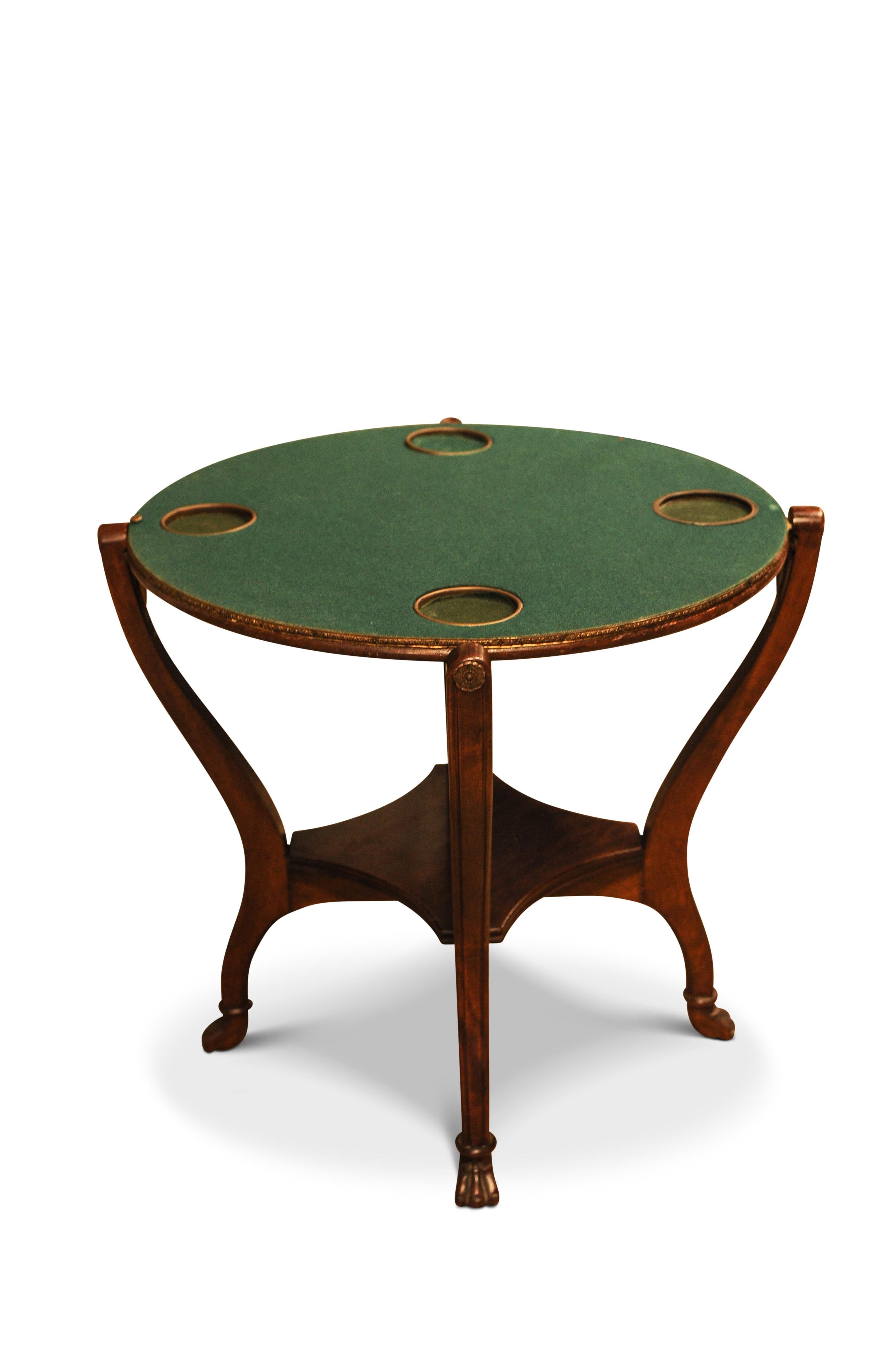 A Rare Example 19th Century, Empire, Regency Card Table, With Reversible Top For Sale 1