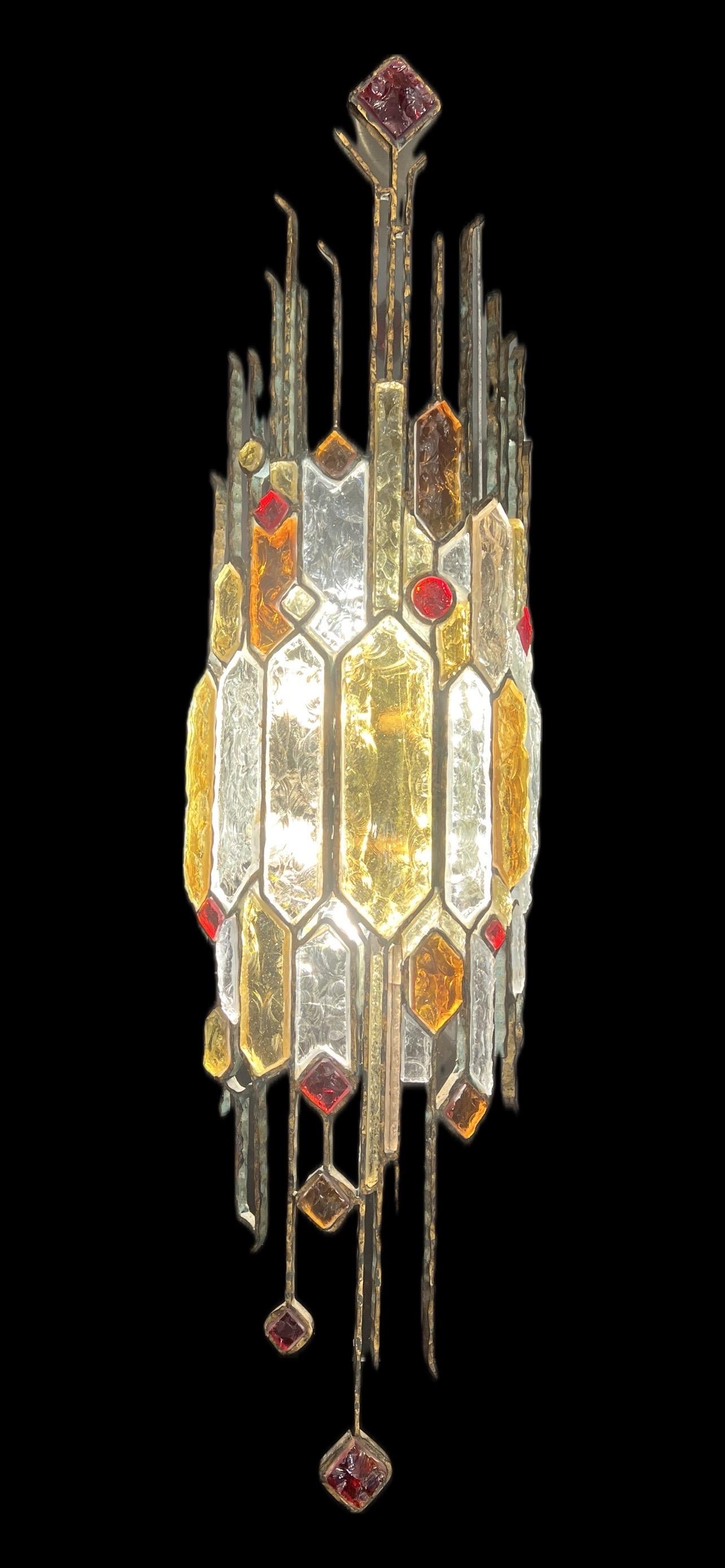 A rare extra large sculptural wall light by Albano Poli  For Sale 4