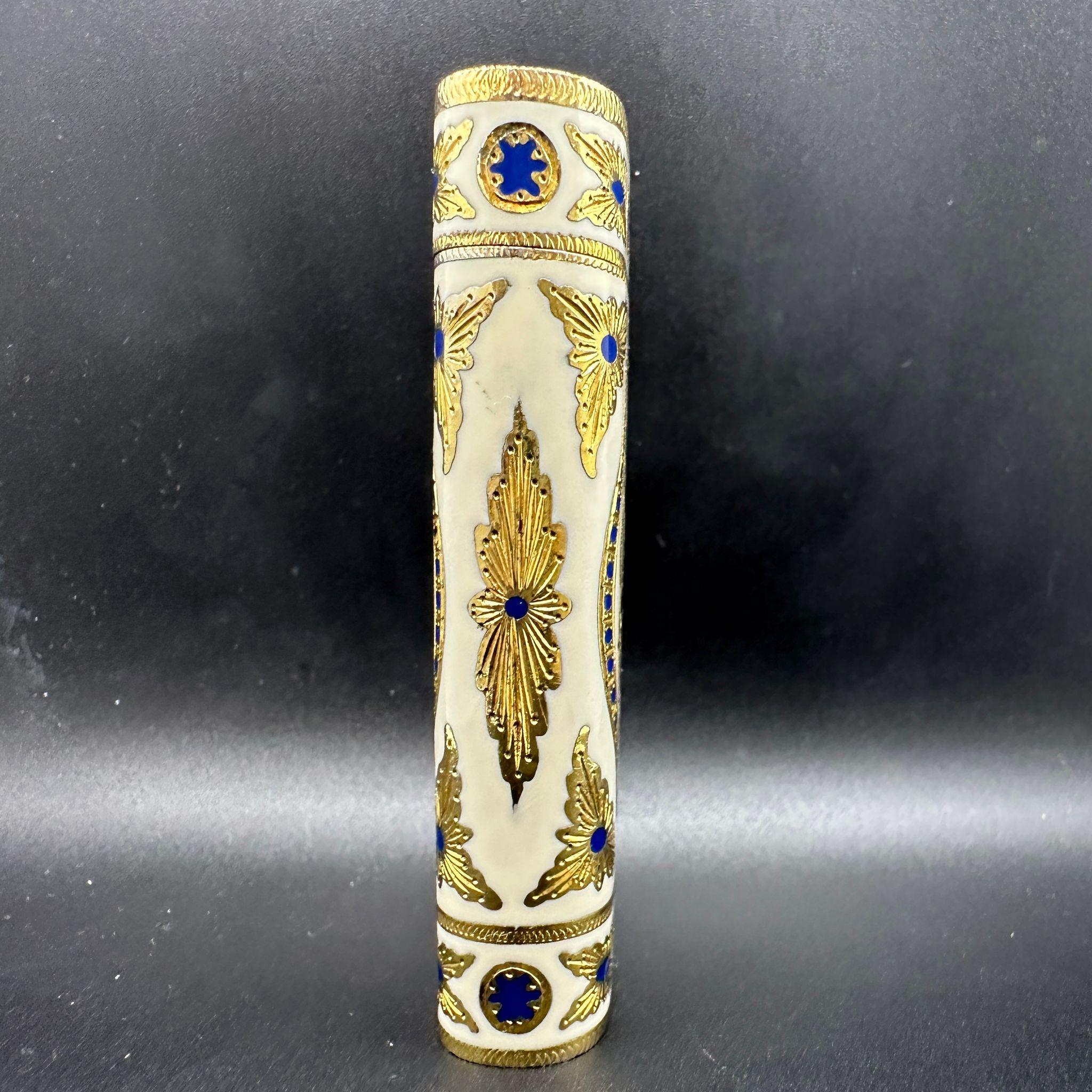 Baroque Rare Find Cartier “Royking” circa 1970 18k Gold and Cream Lacquer